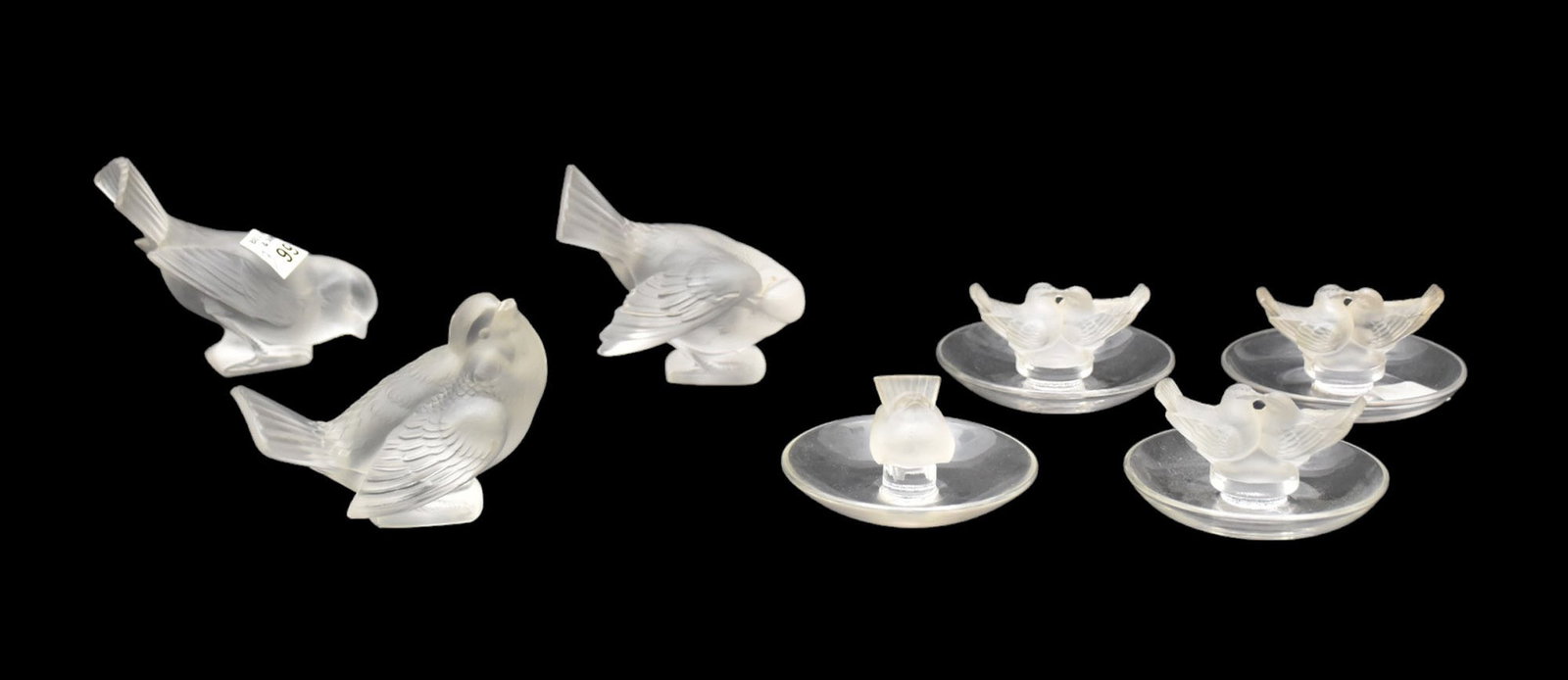 Flock of Lalique Crystal Birds, 4 Ring Dishes (1 of 10)