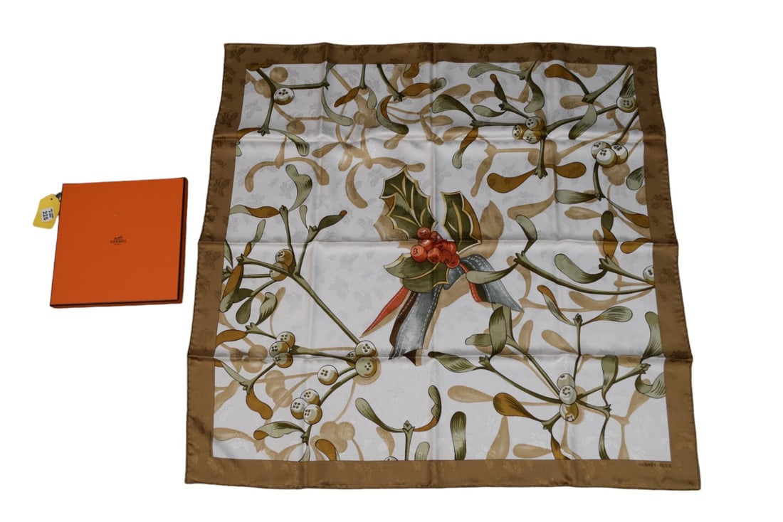 Hermes Silk Scarf, "Neige D'Antan (detail)": Hermes Silk Scarf, "Neige D'Antan (detail)"