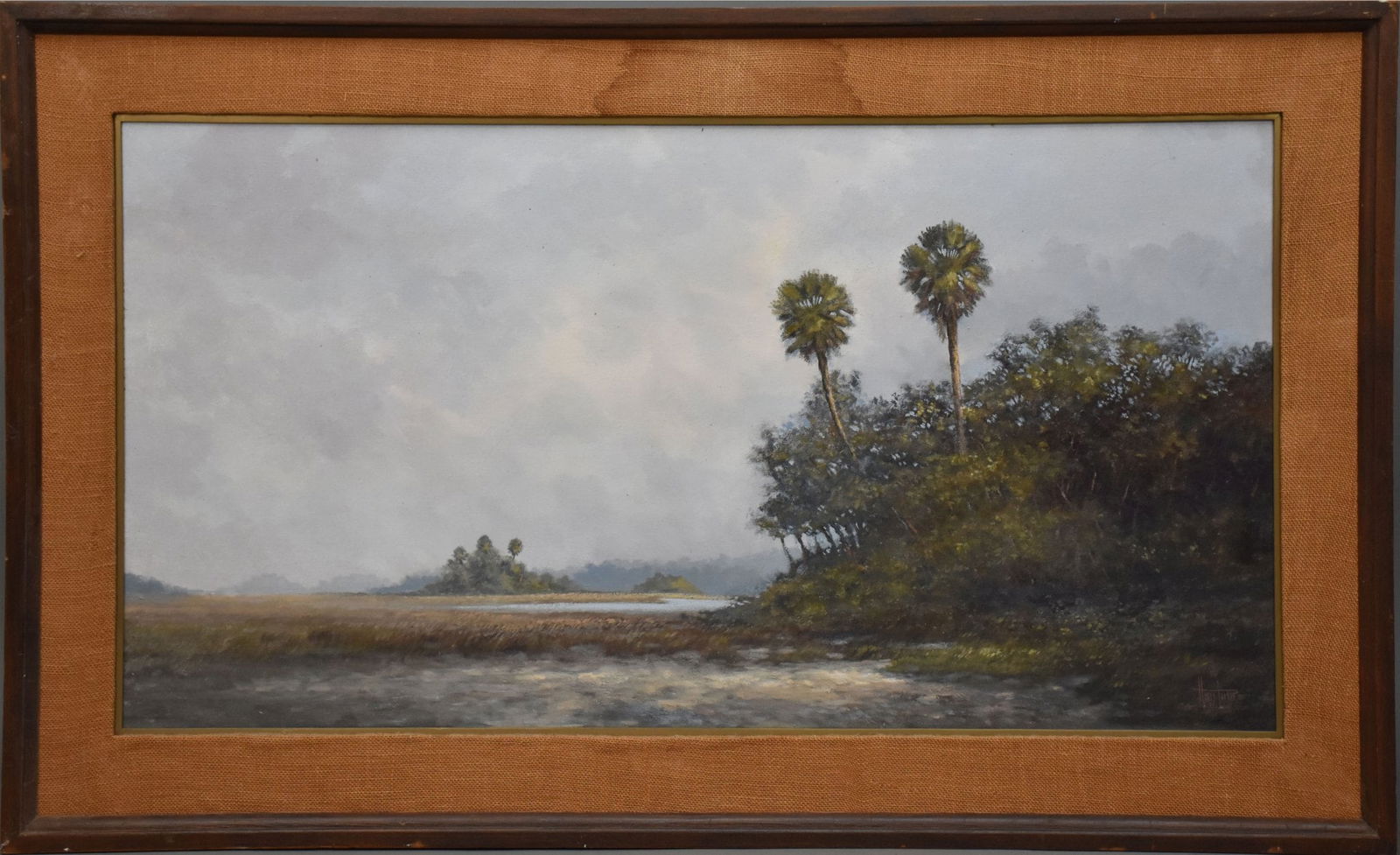 Henry Parker, 75’ Everglades landscape, oil on canvas signed lower right, canvas size 25 x 49 (1 of 6)