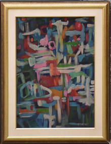 Solomon Ethe (American, 1924 – 2019) Abstract composition, oil on canvas, 27 1/4 x 19 1/2 inches (1 of 6)
