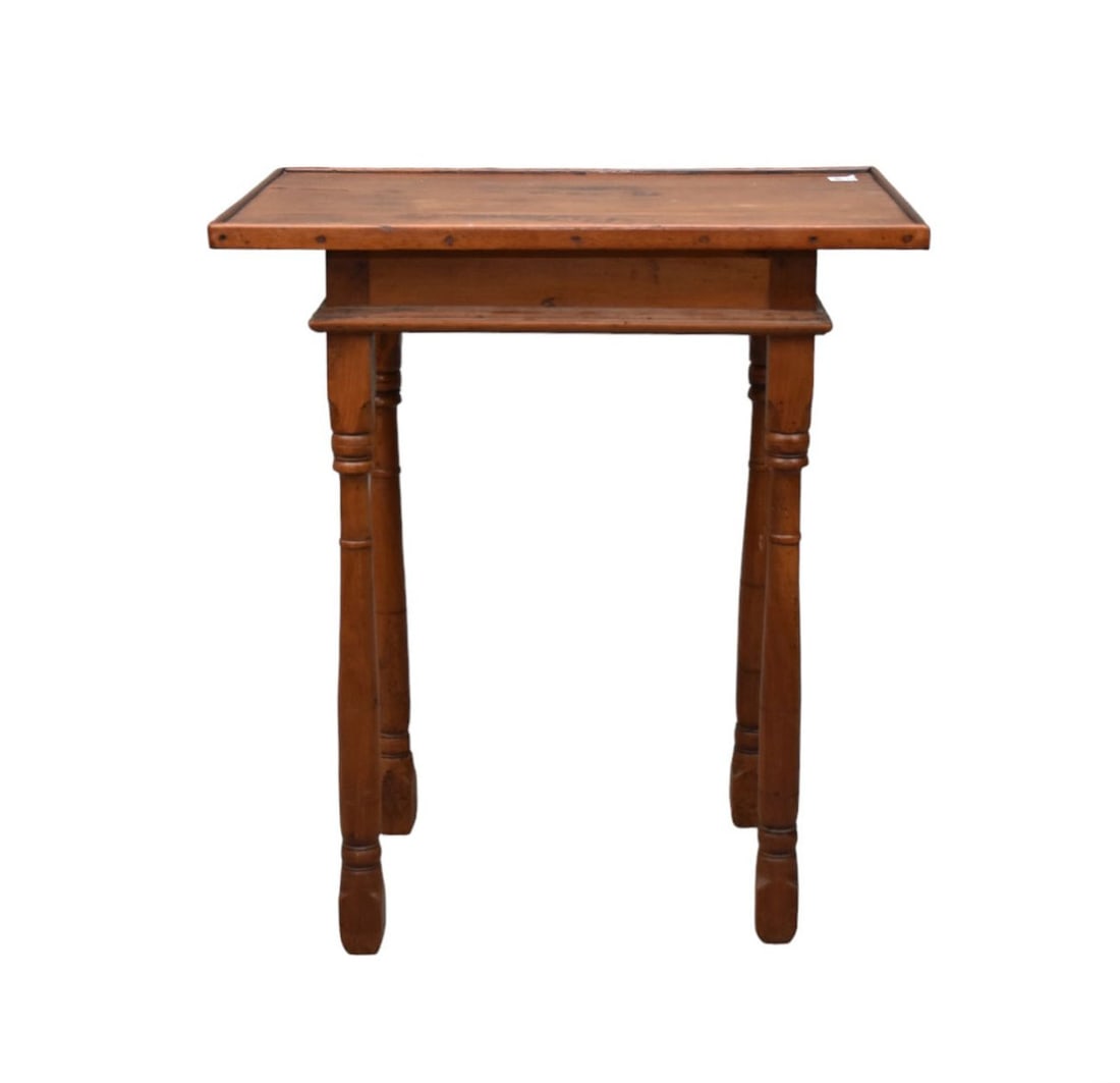 Small Antique Side Table, All  Pegged, Label states: "Swiss Walnut Table 17th Century", 26" h x 22 (1 of 9)