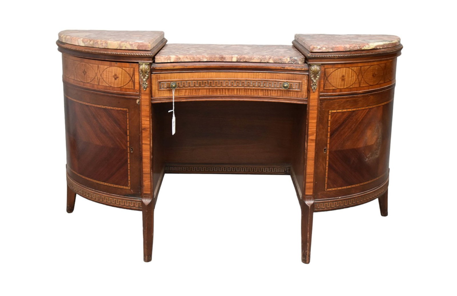 Inlay Wood & Circa 1940's Vanity (needs refinishing): Inlay Wood & Circa 1940's Vanity (needs refinishing)