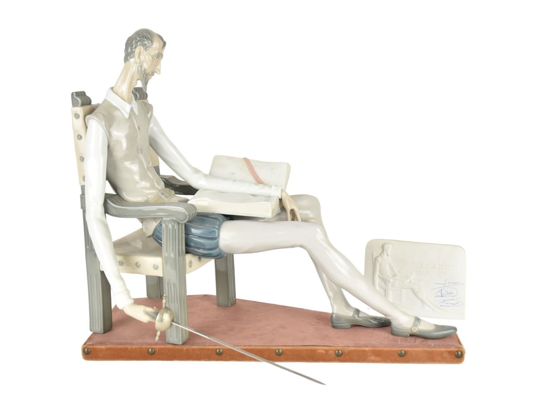 Lladro Seated Don Quixote Figure, 16"h x 18 1/2"L (1 of 12)