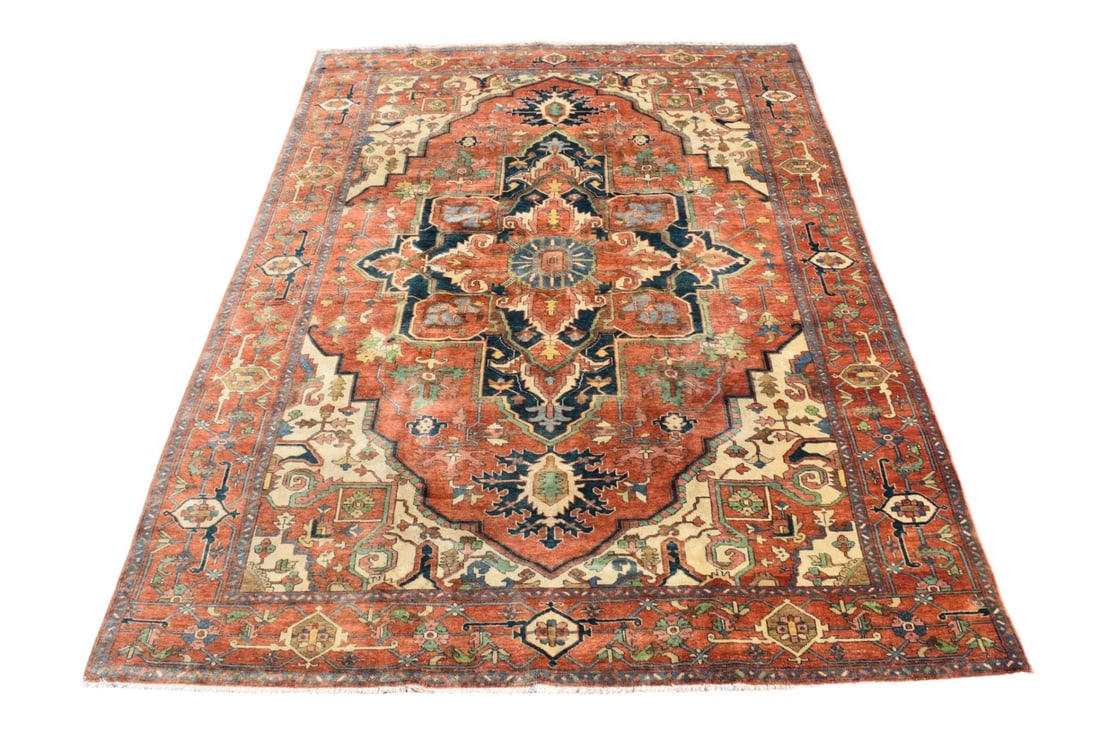 Semi Antique Heriz hand made Persian Rug, 12 x 16.6 feet. (1 of 5)