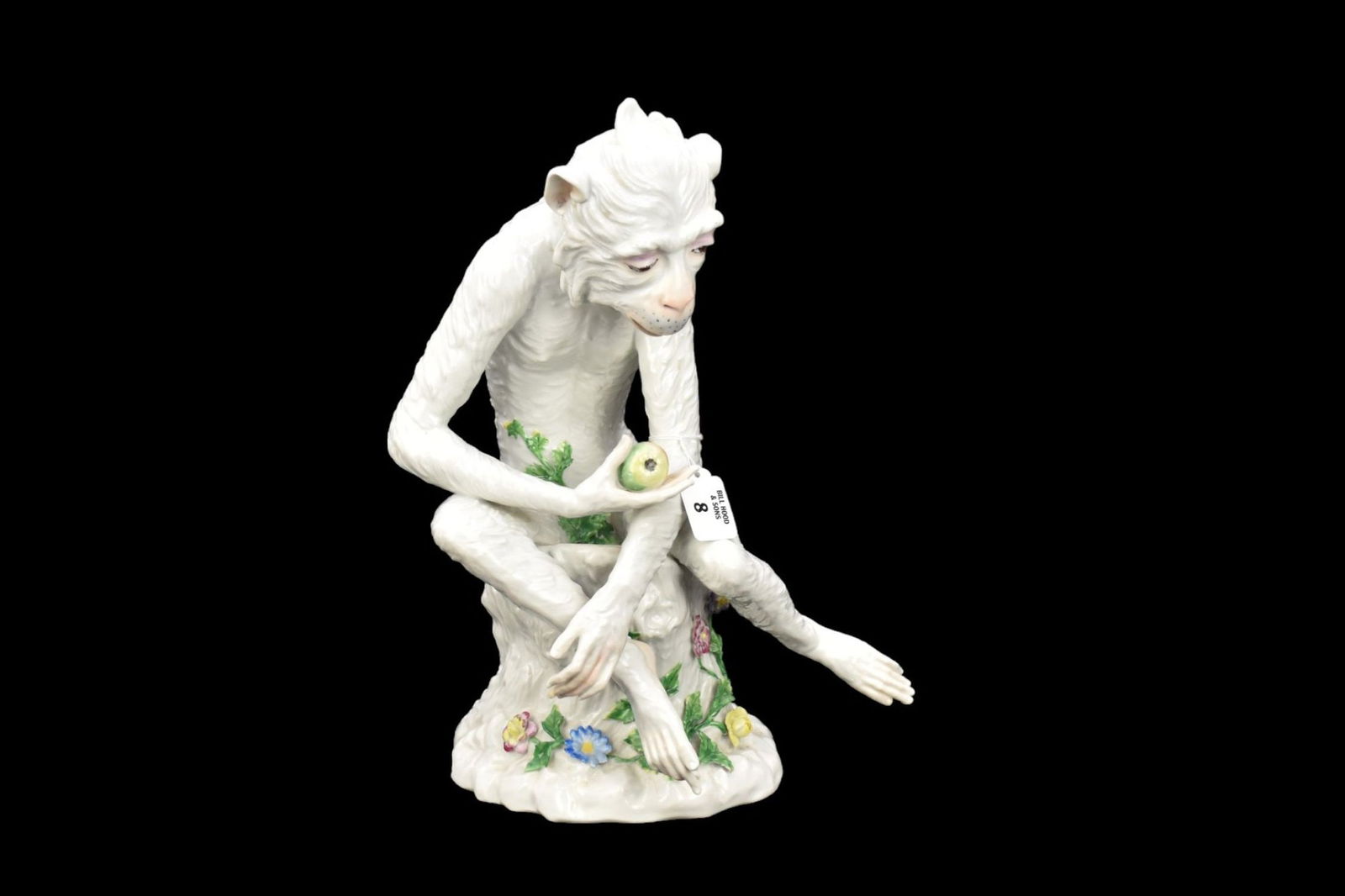 German Dresden Porcelain Seated Monkey, 15"h x 13"w (1 of 7)