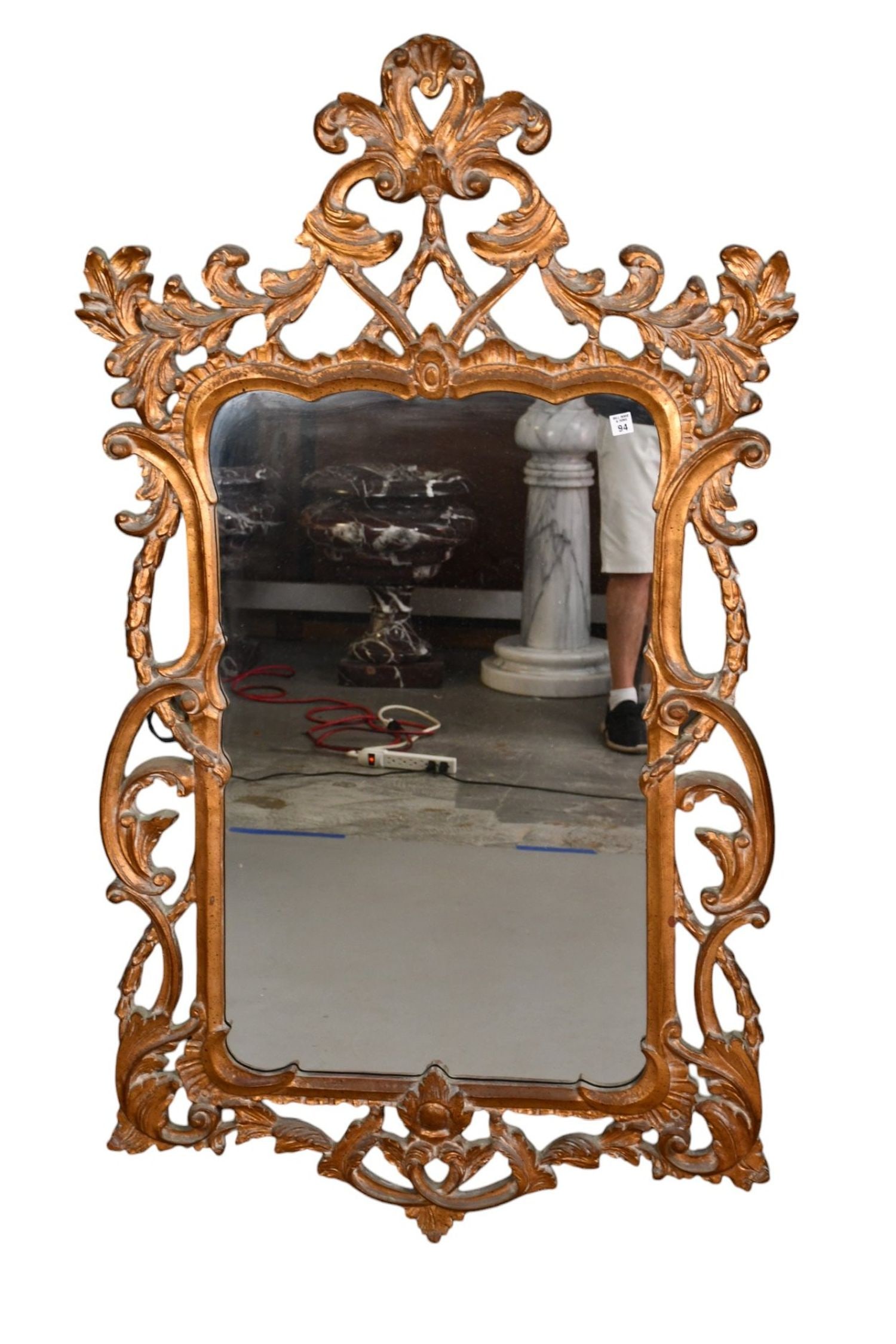 Fine Reproduction Gilded French Style Mirror, Scrolling And Laurel Leaf Design, 62"H x 36"w (1 of 4)