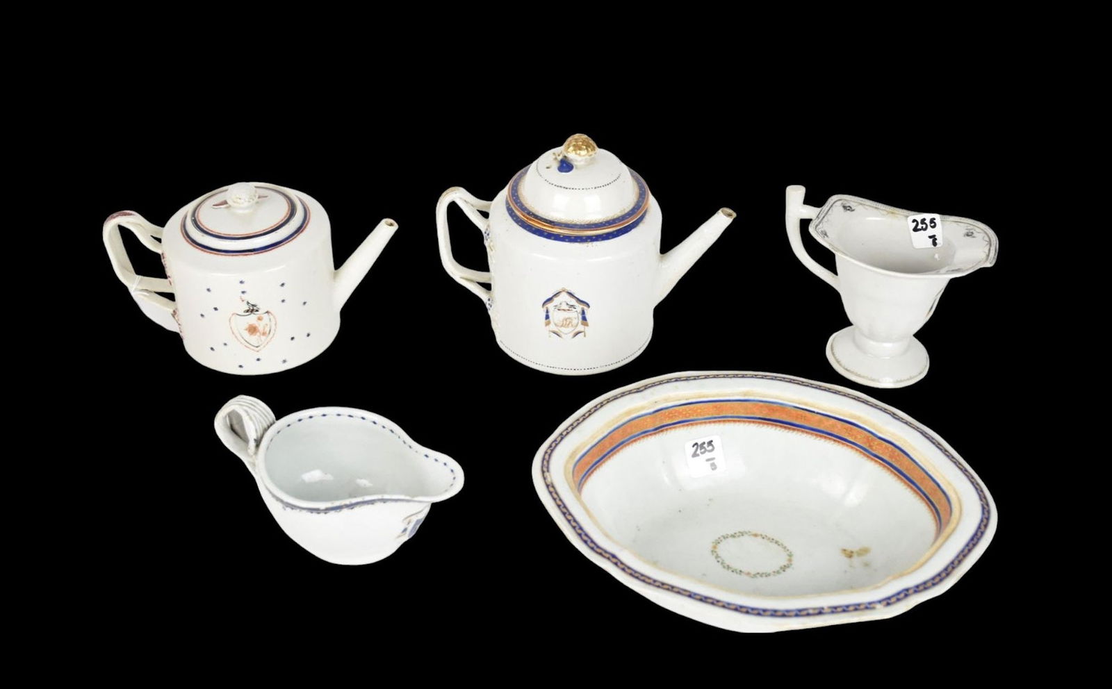 Group of Chinese Export Armorial Porcelain, C. 1800 - A group of five pieces of Chinese Armorial (1 of 8)