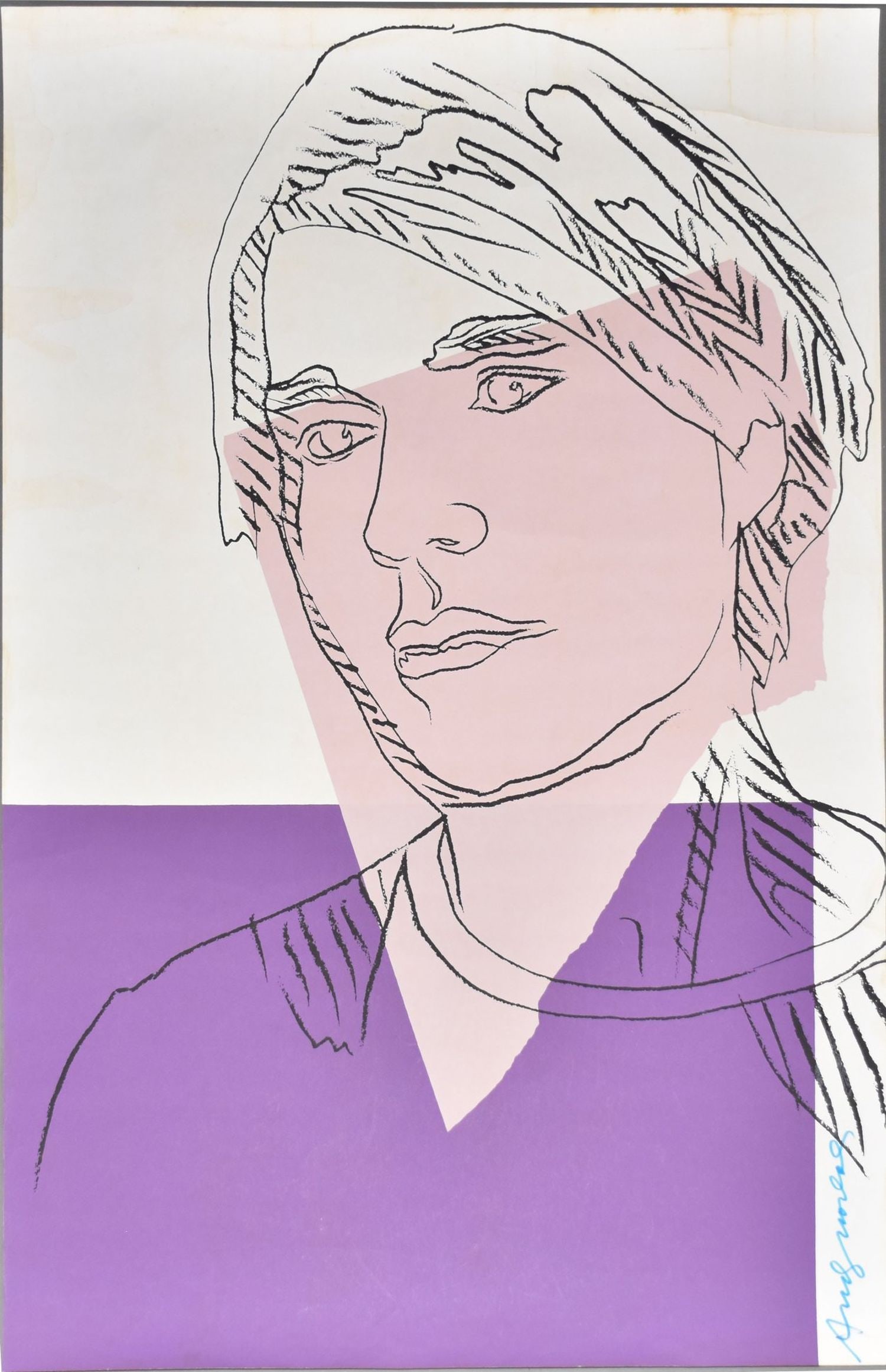 Andy Warhol (American, 1928–1987) Self Portrait, Colored serigraph, signed lower right: Andy (1 of 9)
