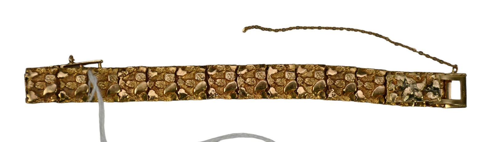 14K Yellow Gold Nugget Bracelet. 6.5" L .5" W wt. 25.2 grams (1 of 6)