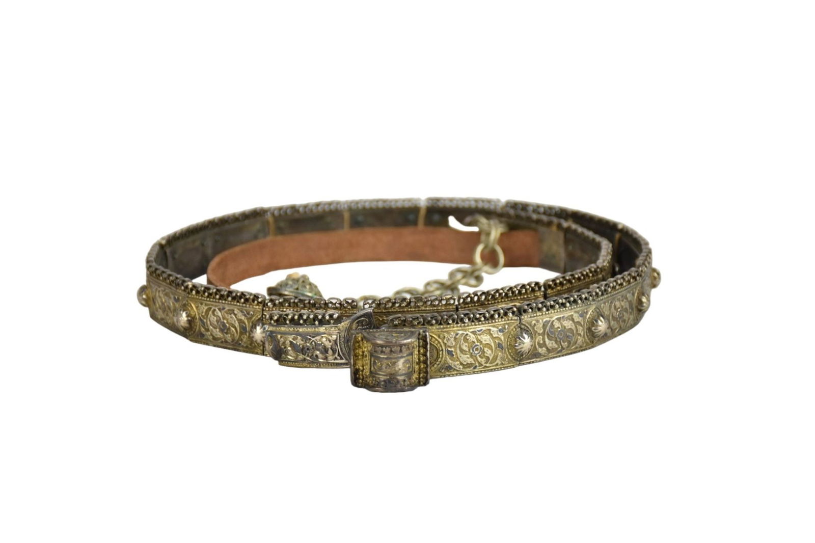 Antique Russian 84 Silver Belt - A Russian 84 silver belt, with Russian assay marks and maker mark (1 of 10)