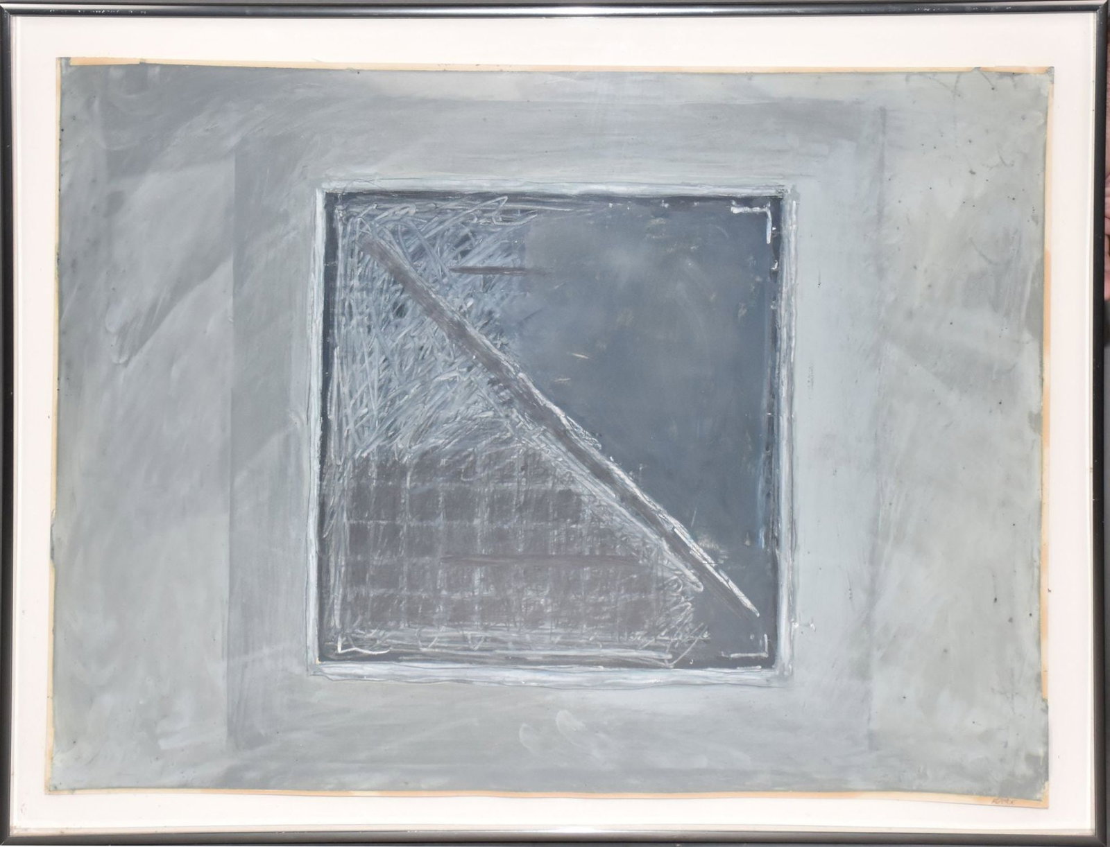 20th Century, Untitled, Mixed media including oil, wax, graphite on paper. Depicting geometric (1 of 8)
