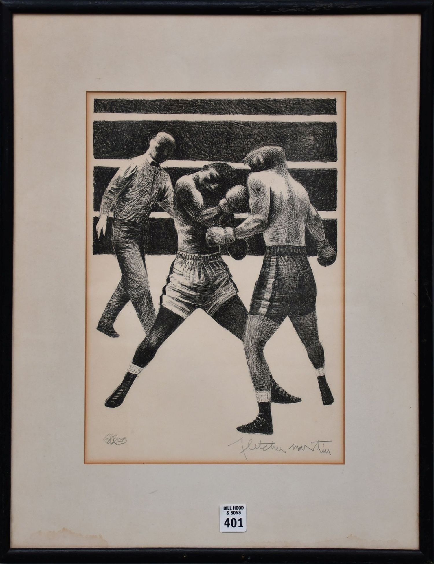 Fletcher Martin, (American, 1904-1979), Toe to Toe, lithograph, signed and numbered in pencil, (1 of 6)