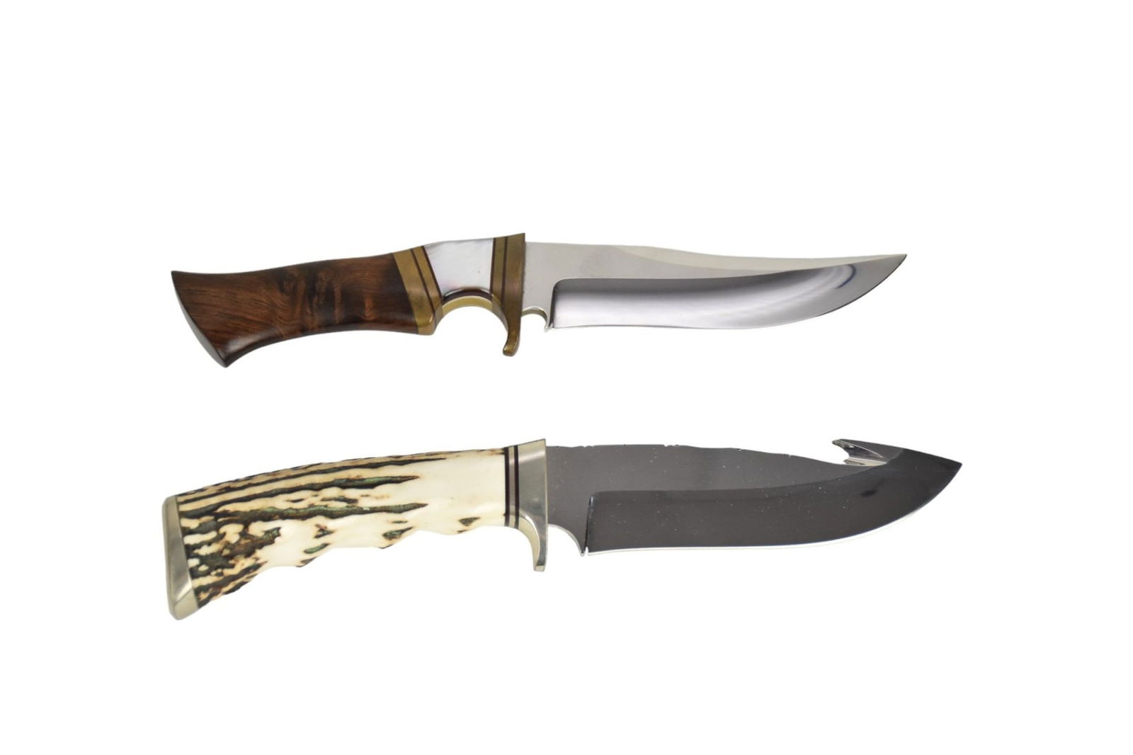 Two Custom Knives, one Hale Frazier - Hale Frazier knife with custom blade and horn handle, 10 1/2" (1 of 7)