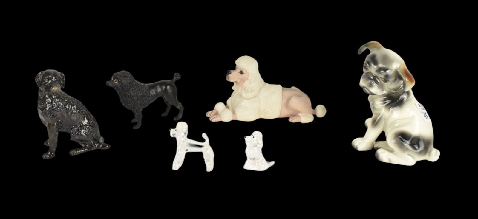 6 Pc. Dog Lot, incl. Jay Strongwater Black Lab, Wedgwood Basalt Dog, 2 Swarovski Poodles, Boehm (1 of 7)