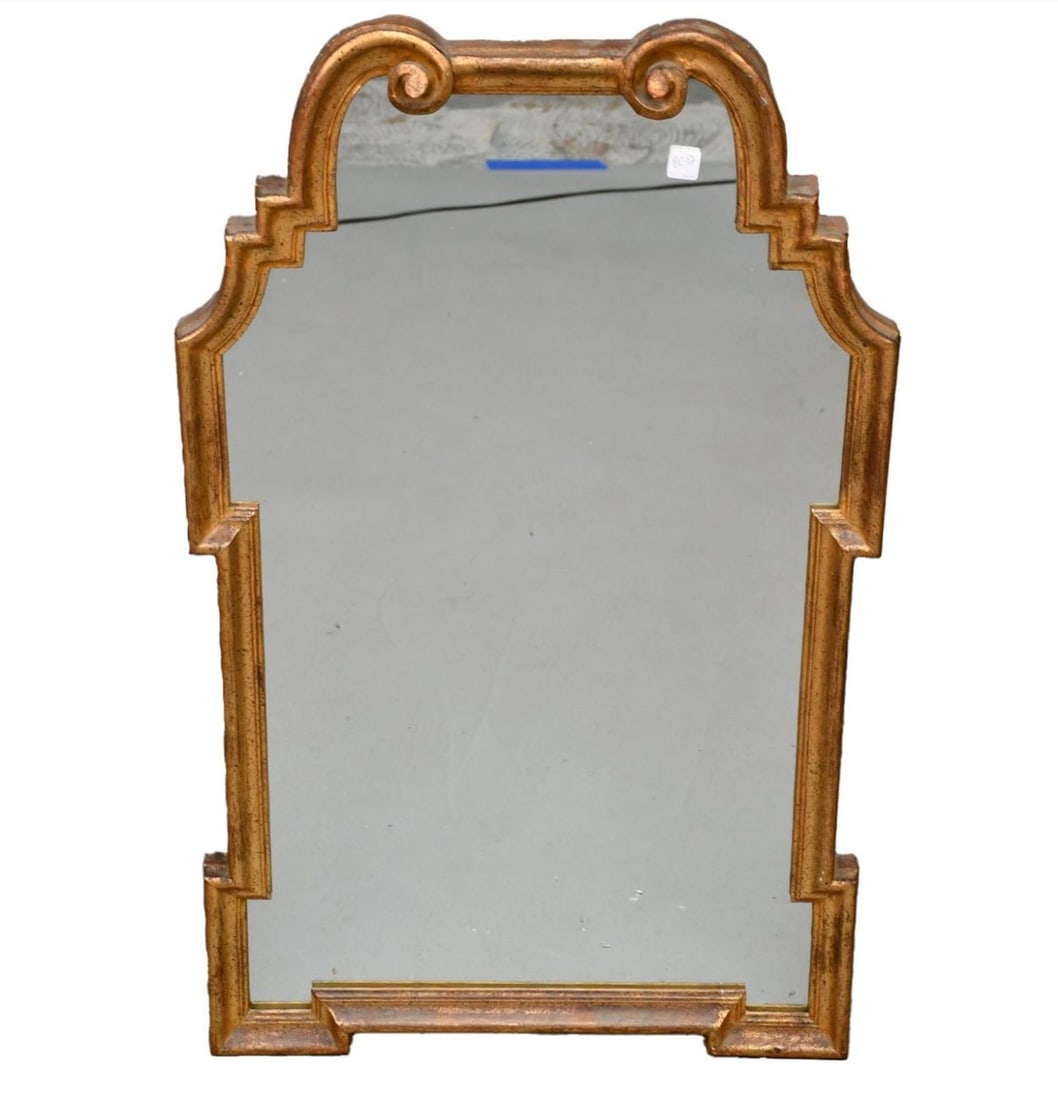 20th c. Gold Mirror, 40"h x 24"w: 20th c. Gold Mirror, 40"h x 24"w
