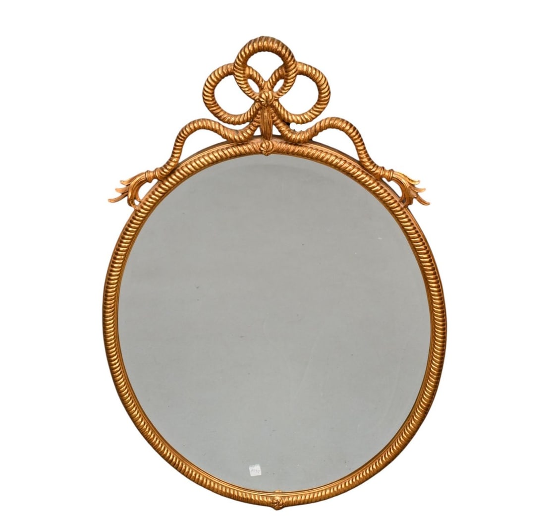 Oval Gilded Rope & Tassel Beveled Mirror, 44 1/2"h x 27"w (1 of 5)