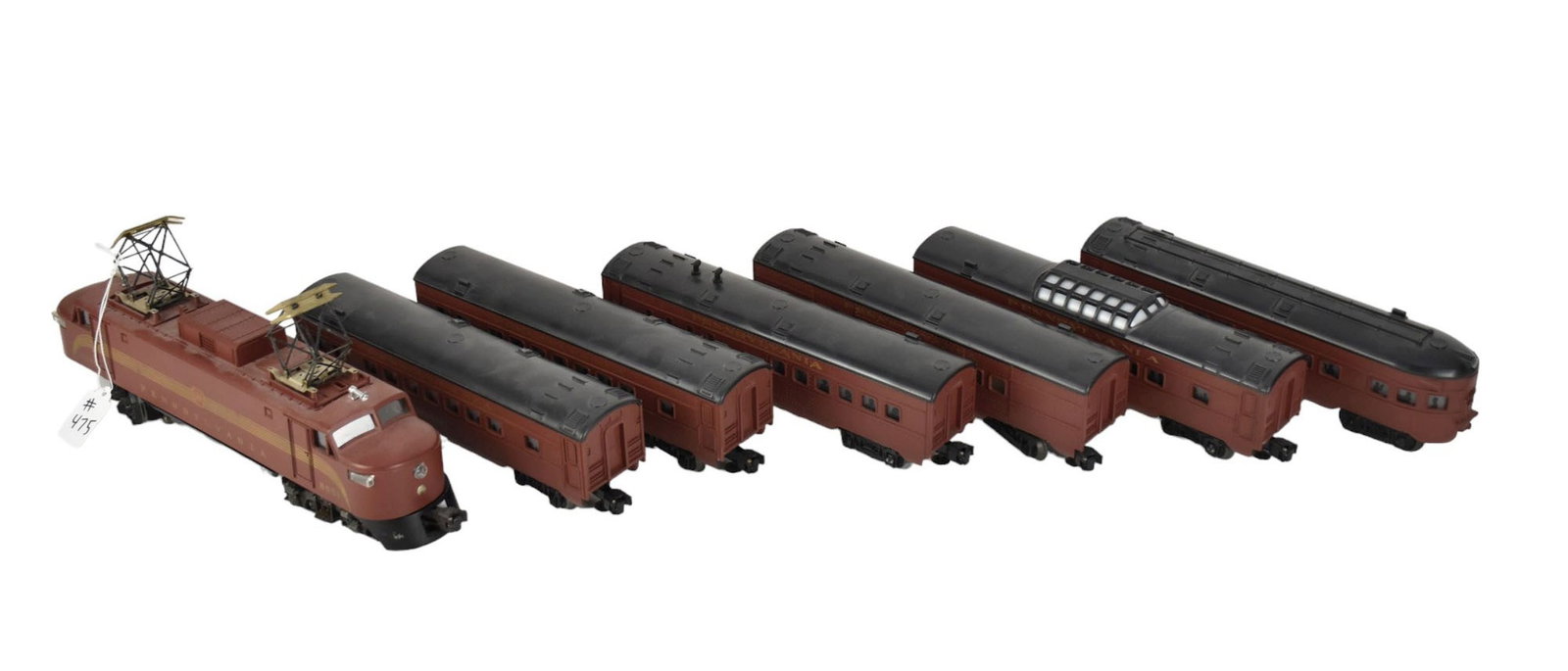 Vintage LIONEL Pennsylvania O-Gauge Train Set, C. 1970s. A set of seven Lionel train cars. (1 of 10)