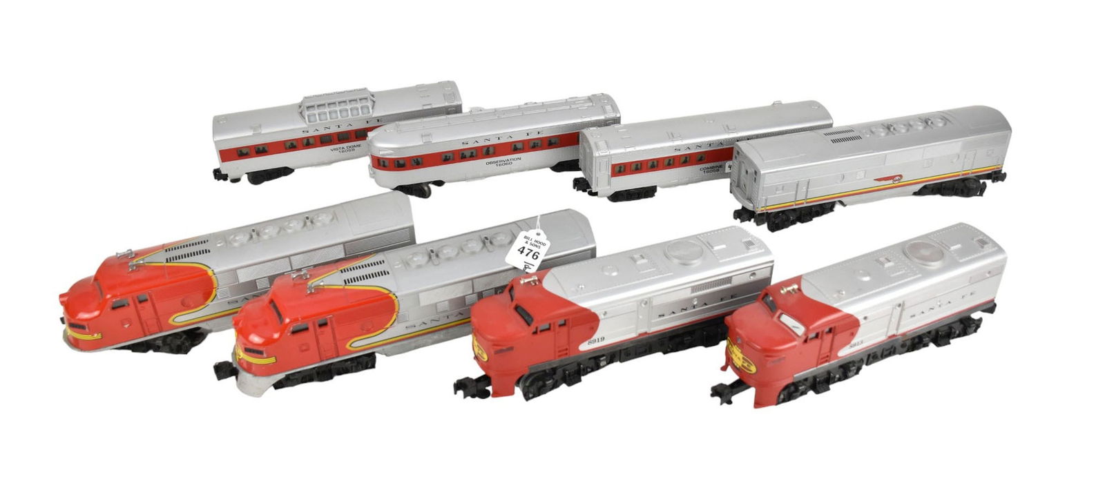 Grouping of Lionel Santa Fe Trains Postwar & O-Scale - A grouping of Lionel Trains. Grouping (1 of 9)
