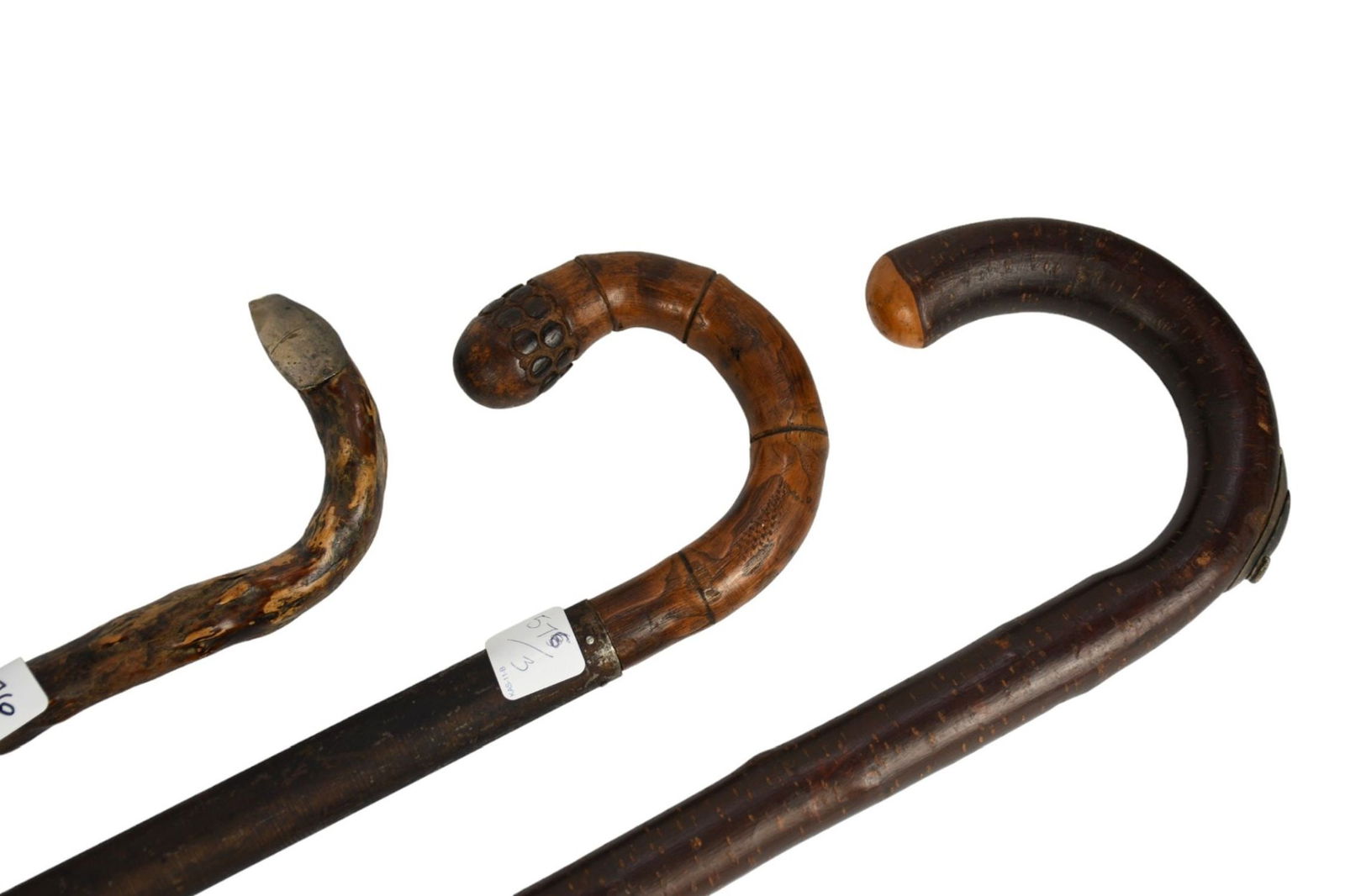 3 Assorted Antique Canes, 1 Very Heavy unable to separate and 1 Revealing Steel Measuring Stick (1 of 13)