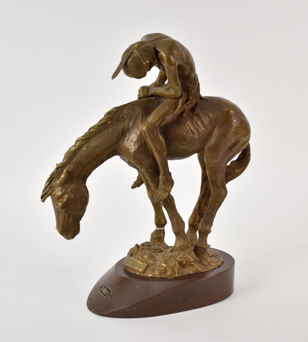 Baran Diaram Bronze After "End of the Trail" - A patinated bronze sculpture of a weary American (1 of 9)