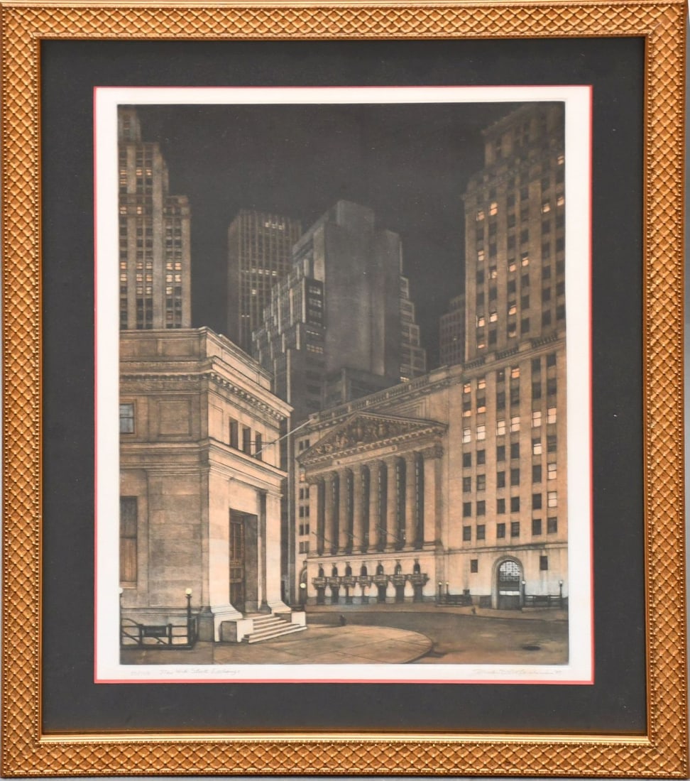 Frederick Mershimer (American, bo. 1958) Mezzotint + Aquatint,  pencil signed lower right and dated (1 of 6)