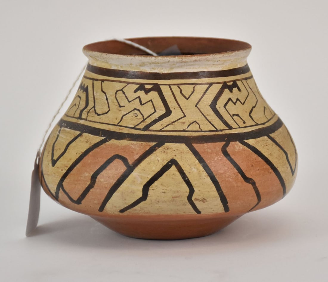 Antique Shipibo Conibo Peruvian Pottery Pot -  A painted terracotta pottery vessel. Made by the (1 of 6)