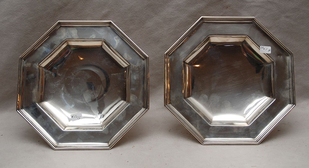 Pair sterling compotes, Black Starr & Frost, 39ozk: Pair sterling compotes, Black Starr & Frost, 39ozk 3 3/4"h x 8 7/8"dia