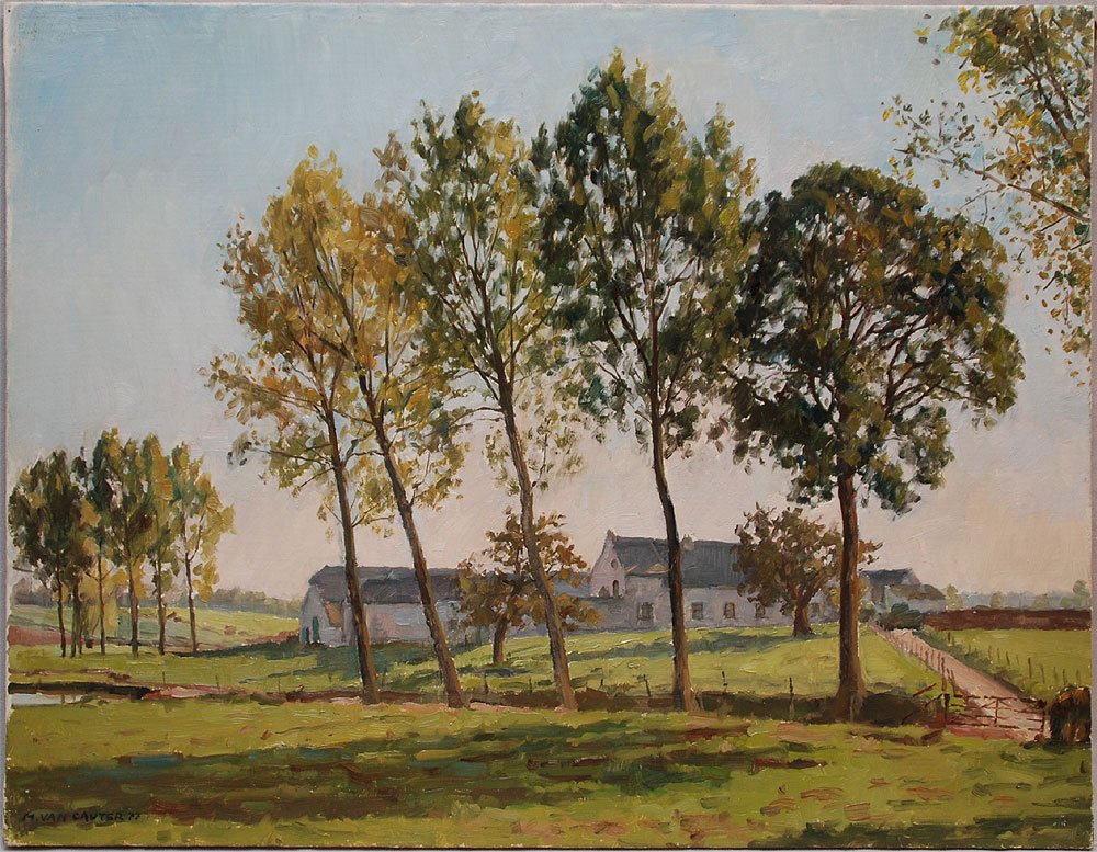 Marcel Van Cauter (Dutch 20th Century) oil on canv: Marcel Van Cauter (Dutch 20th Century) oil on canvas, House Farm View, 20" x 25-1/2"