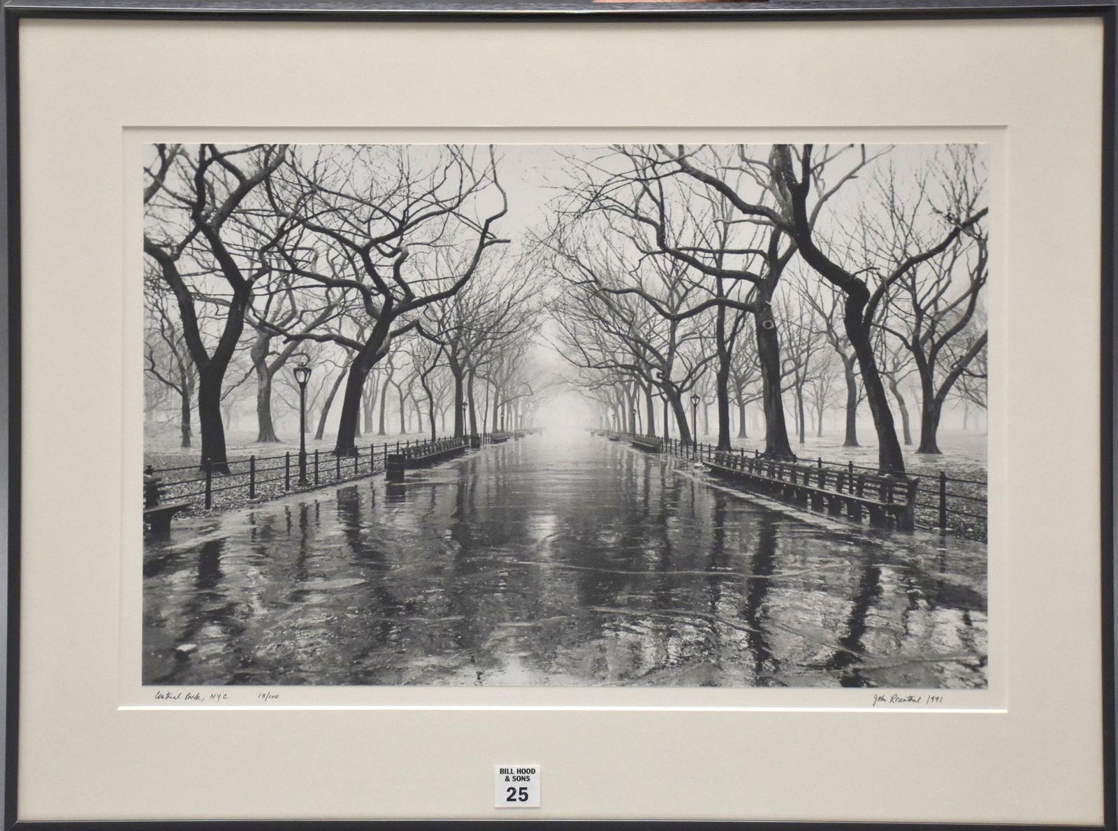 John Rosenthal (NC), "Central Park, NYC" gelatin silver print, hand signed and numbered 13/100 - (1 of 5)