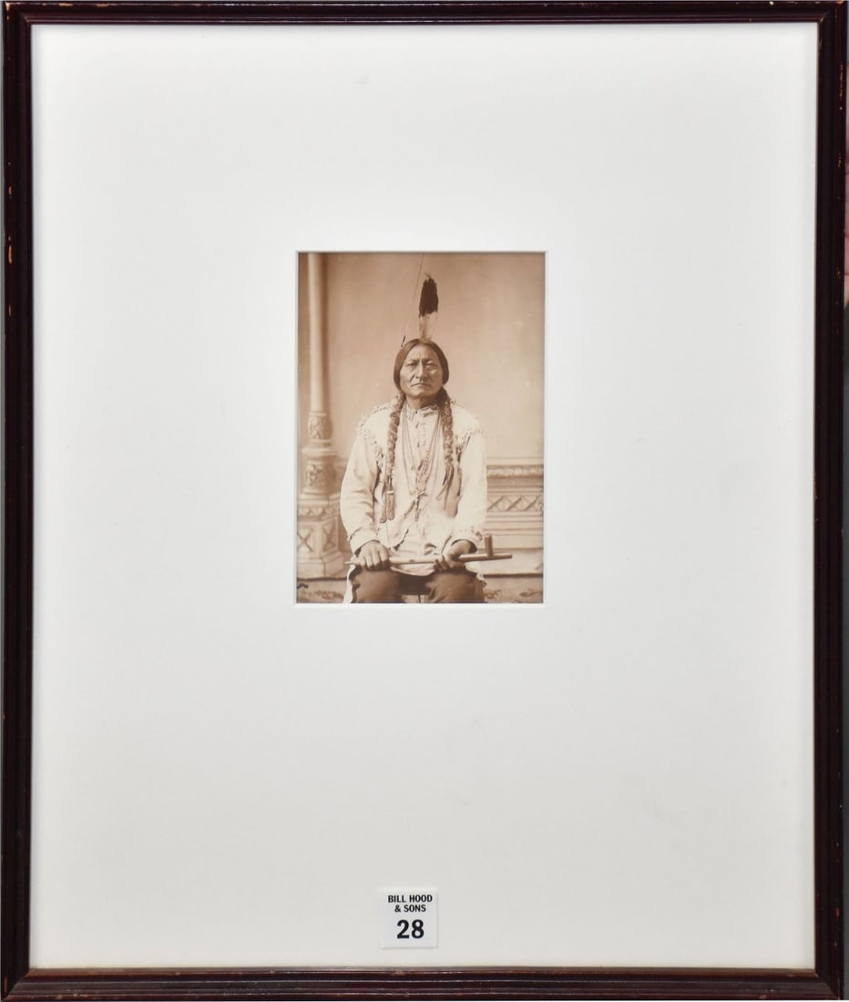 Sitting Bull Photograph by Barry ca. 1883. approx. 5 x 6-1/2 inches.  Overall 18 x 14-3/4 inches (1 of 6)