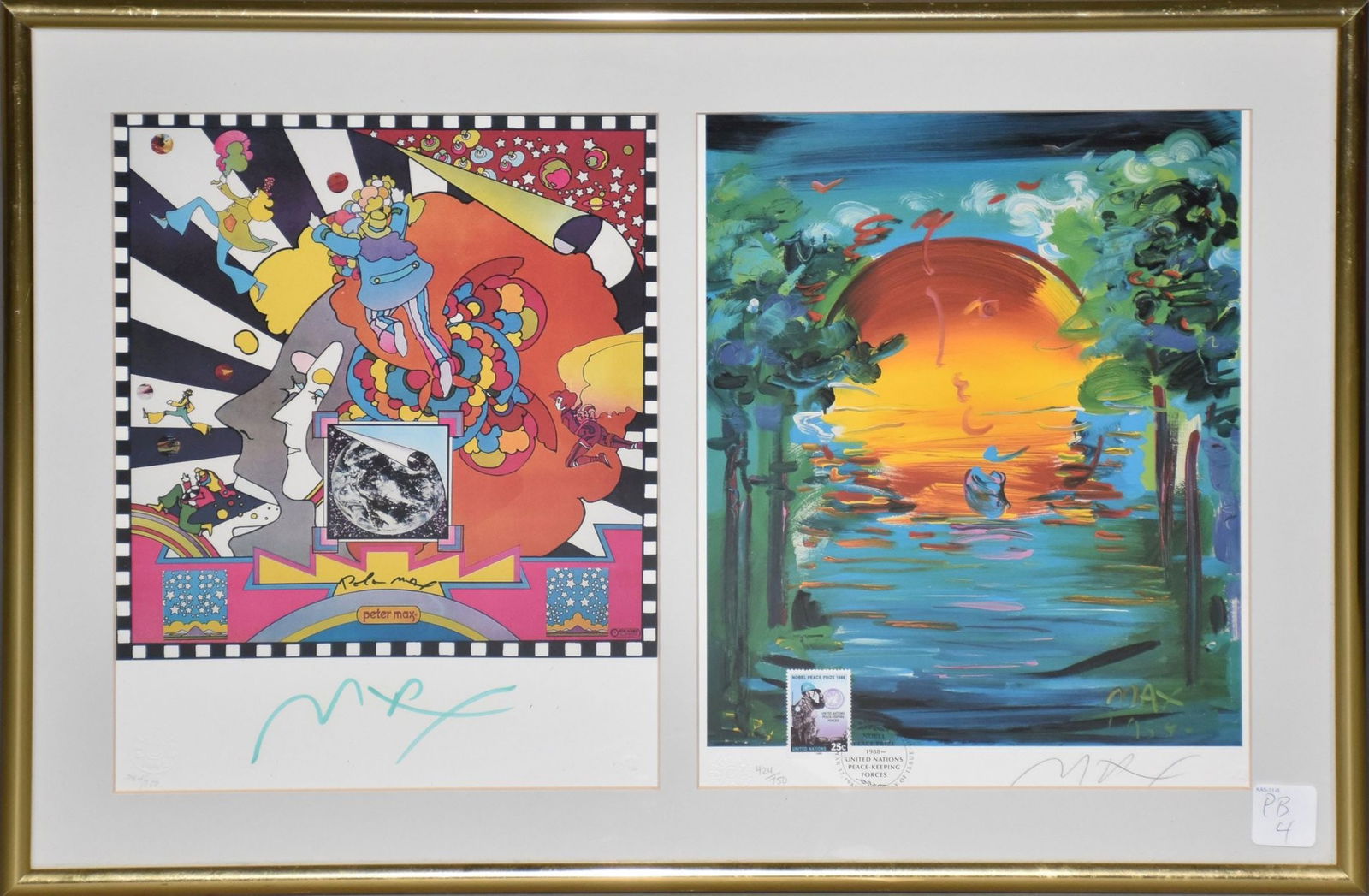 Peter Max (American, 1937-2019) 2 Prints, hand signed, embossed and numbered, 284/750, 424/750, (1 of 11)
