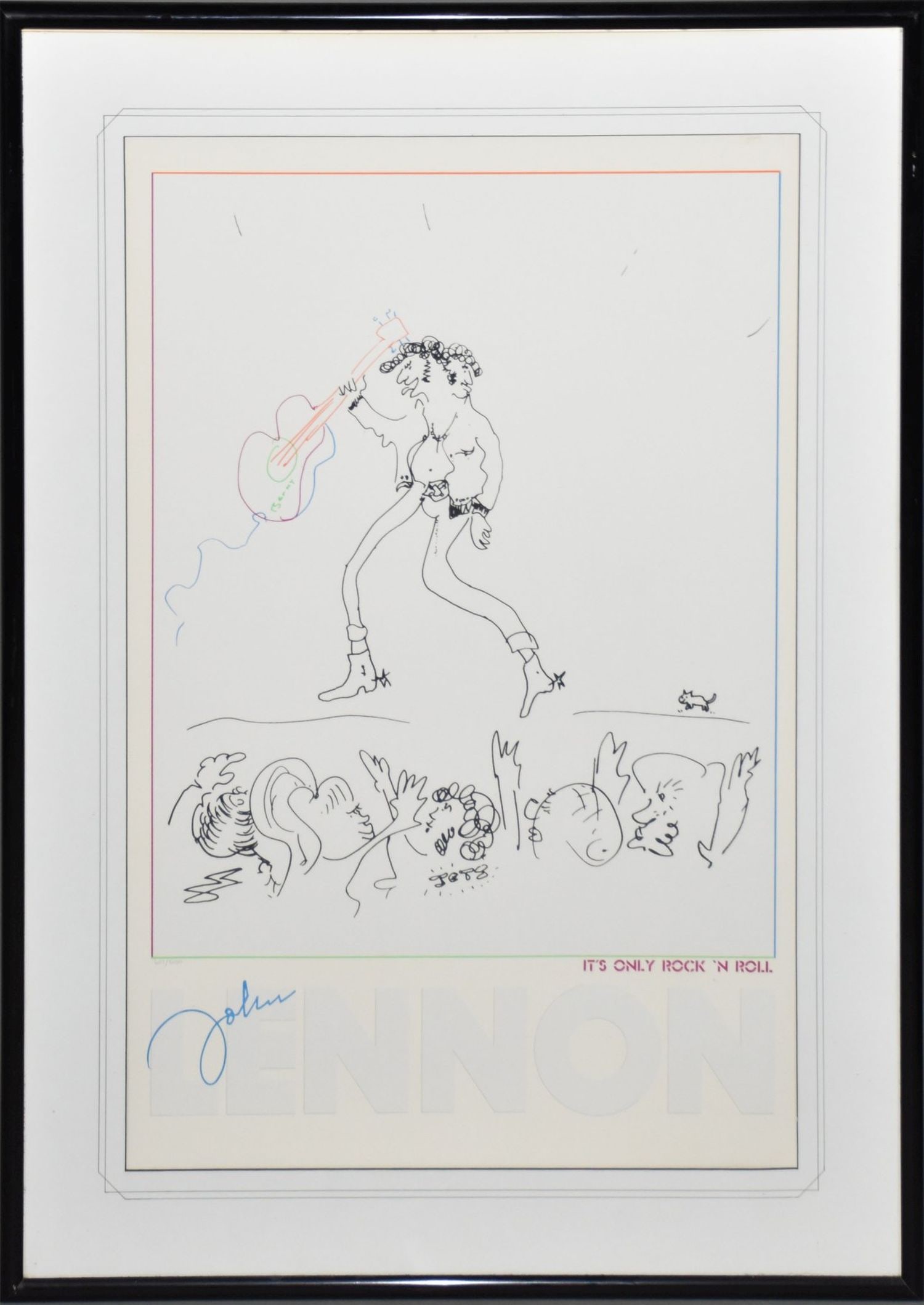 John Lennon limited edition print, “It’s Only Rock ‘n’ Roll", sight size 37" x 25" (1 of 7)