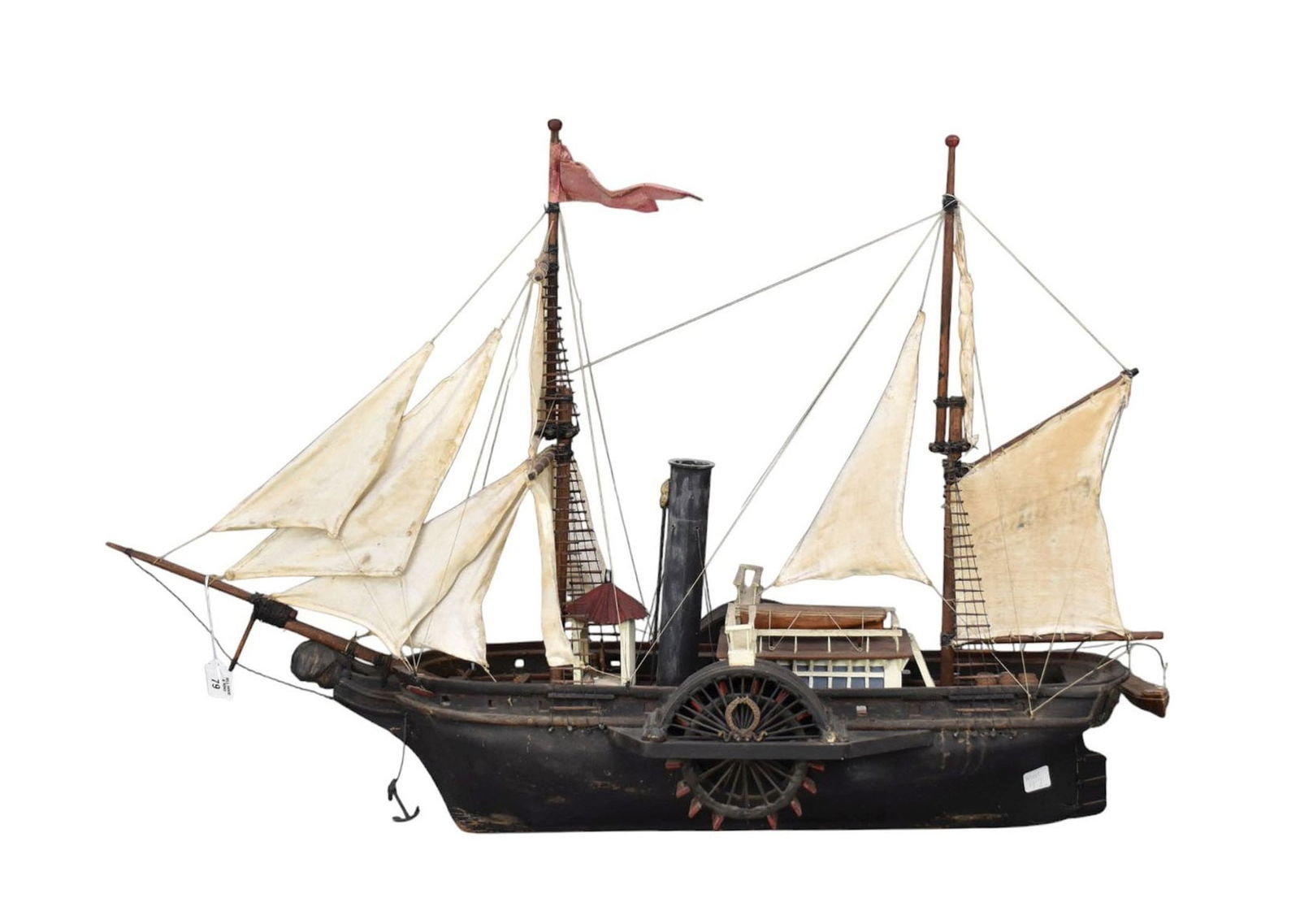 Ship Model, Paddle Wheel Assemblage Piece, 25"h x 39"w (1 of 11)