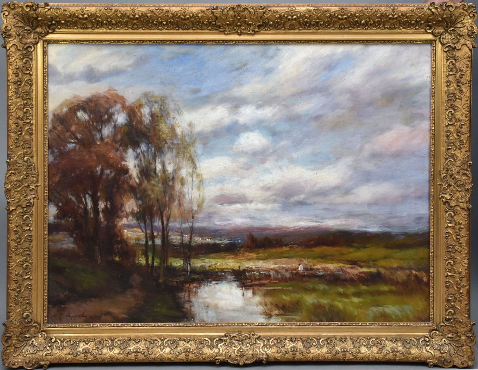 Charles P. Appel (AMERICAN, 1857–1928), John H Surovek Gallery label, view of Montclair, oil on (1 of 9)