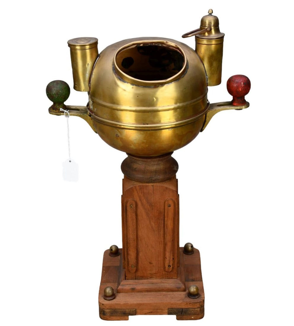 Sestrel Nautical Binnacle w/ Compass, Henry Browne & Son - Sestrel Binnacle with Compass. Plaque (1 of 5)