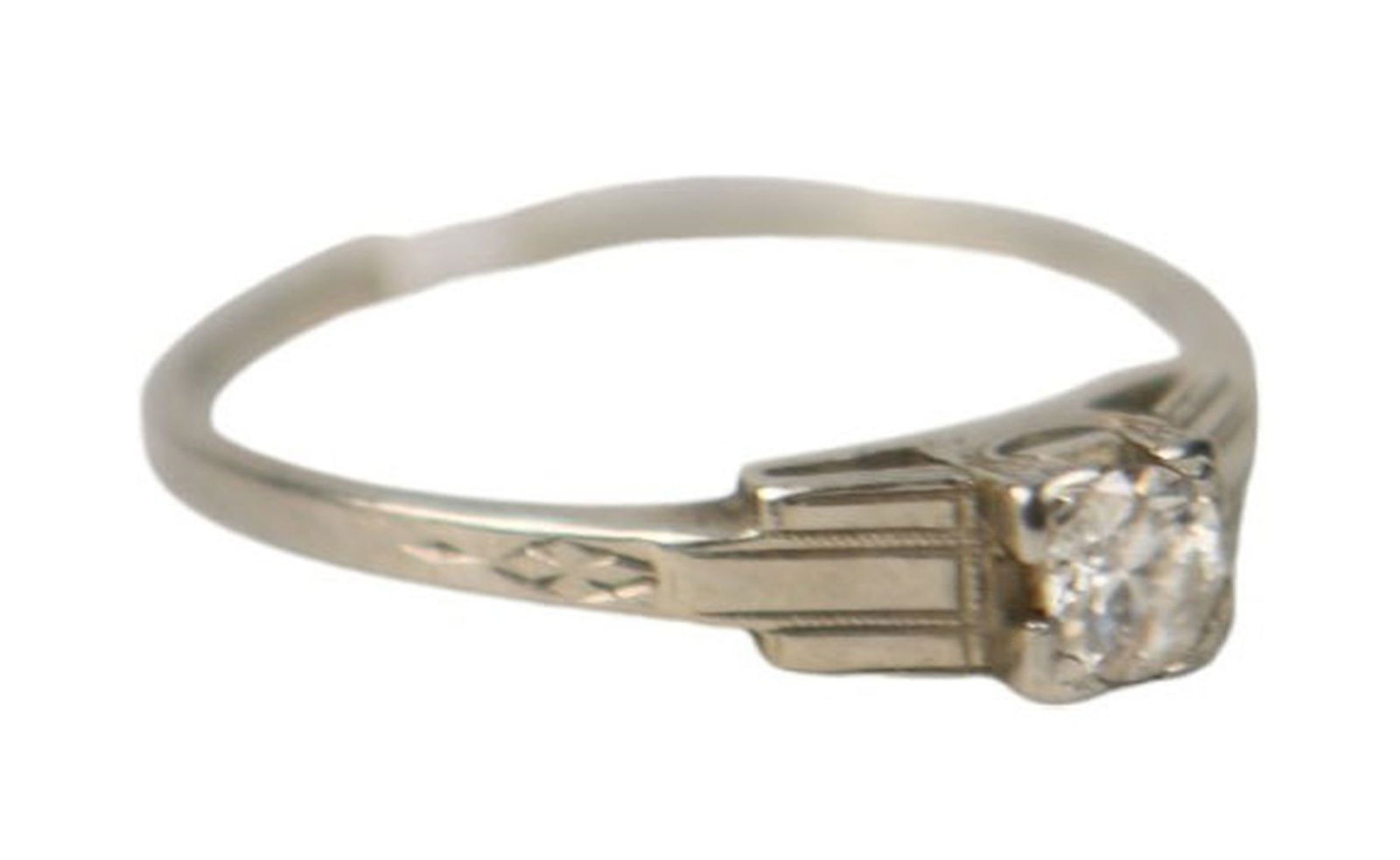 18K white Gold Diamond Ring. Size 7.5 wt. 2.1 grams Diamond .15 carat Sii-ii G-H (1 of 5)