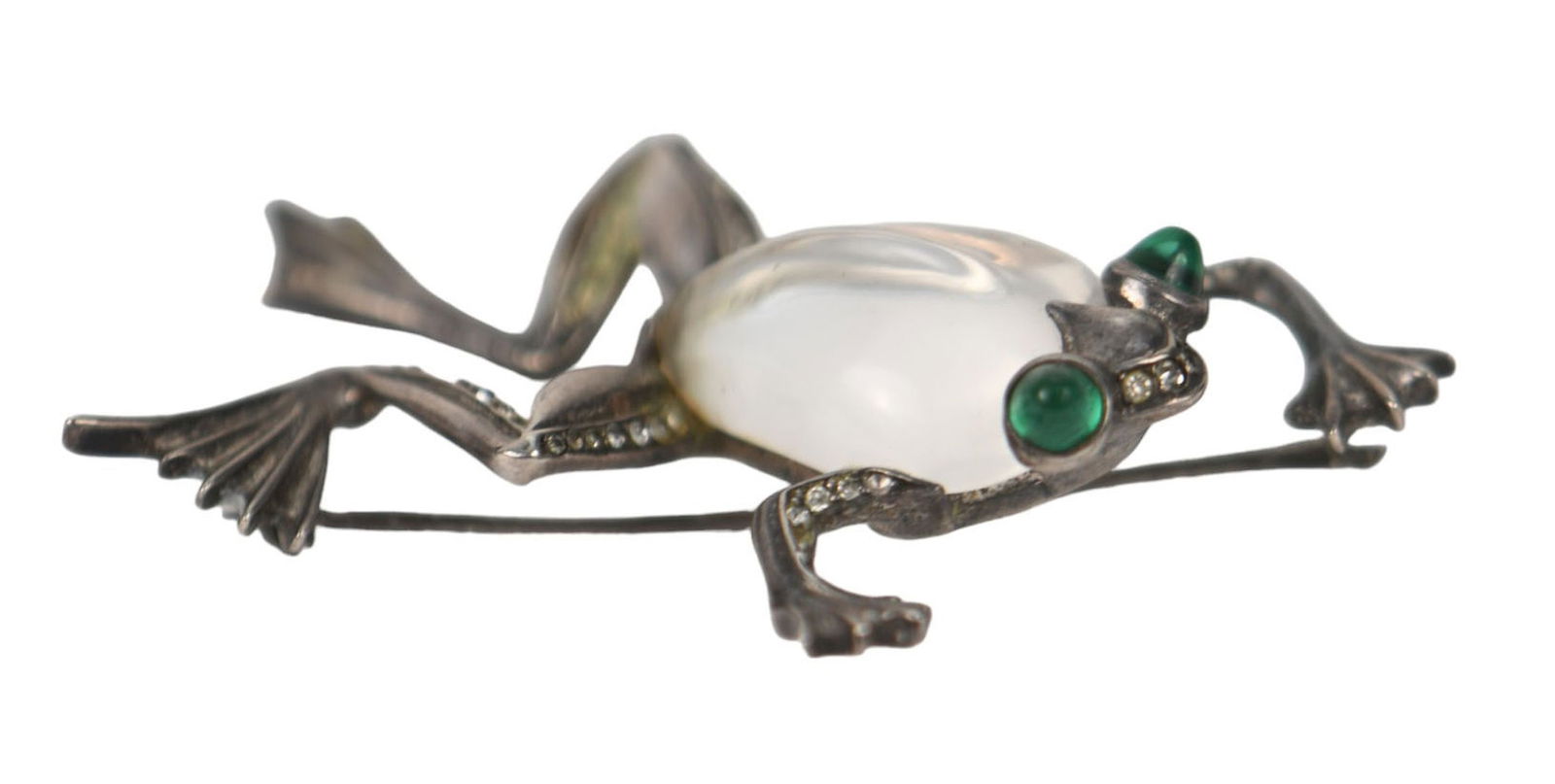 Crown Trifari Sterling Frog Jelly Belly Brooch. Circa 1943 Des Pat no 135172 3" x 2" (1 of 9)