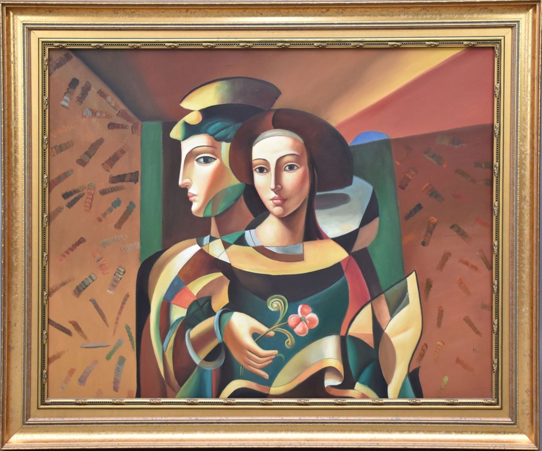 Oleg Zhivetin (Russian, b. 1964) oil on canvas, TWO GRACES. Signed and titled on reverse.  painting (1 of 5)