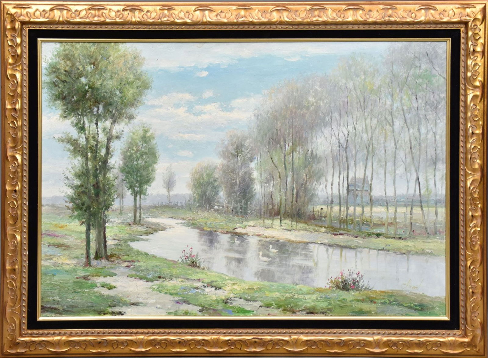 John Clymer (American/British, born 1932) oil on canvas landscape, river with trees, British (1 of 8)