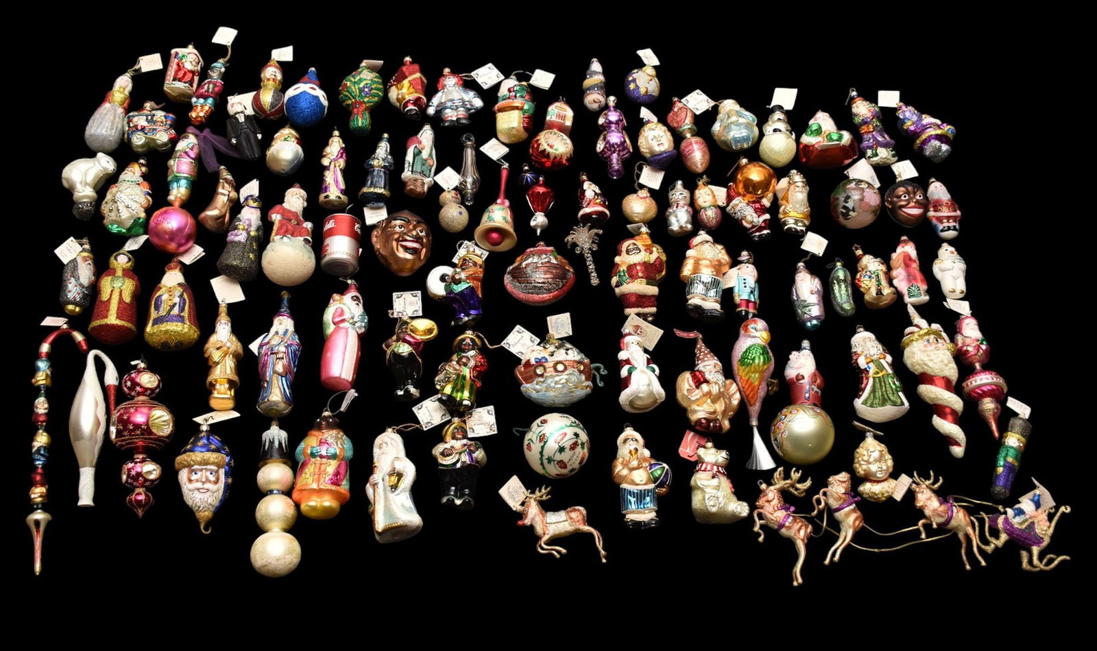 Large Lot of 91 Pcs. Assorted Glass Christmas Ornaments, incl. Larry Fraga, Kurt Adler Polonaise (1 of 20)