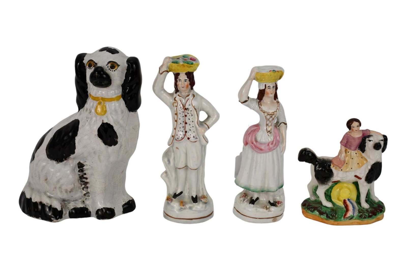 Grouping of English Staffordshire Figurines - Grouping includes: A) Pair antique Male & Female (1 of 7)