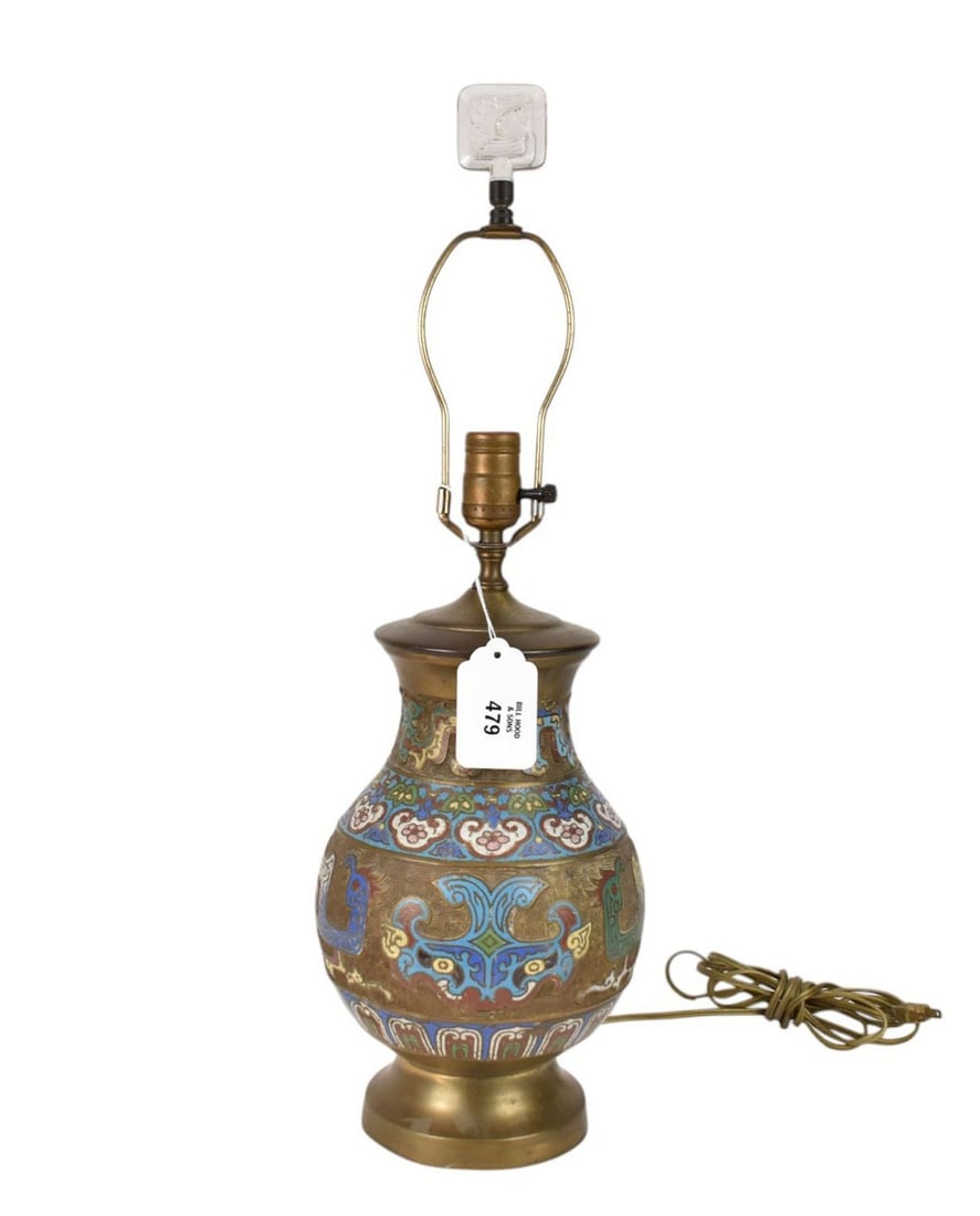 Champleve Lamp, 24"h (1 of 7)