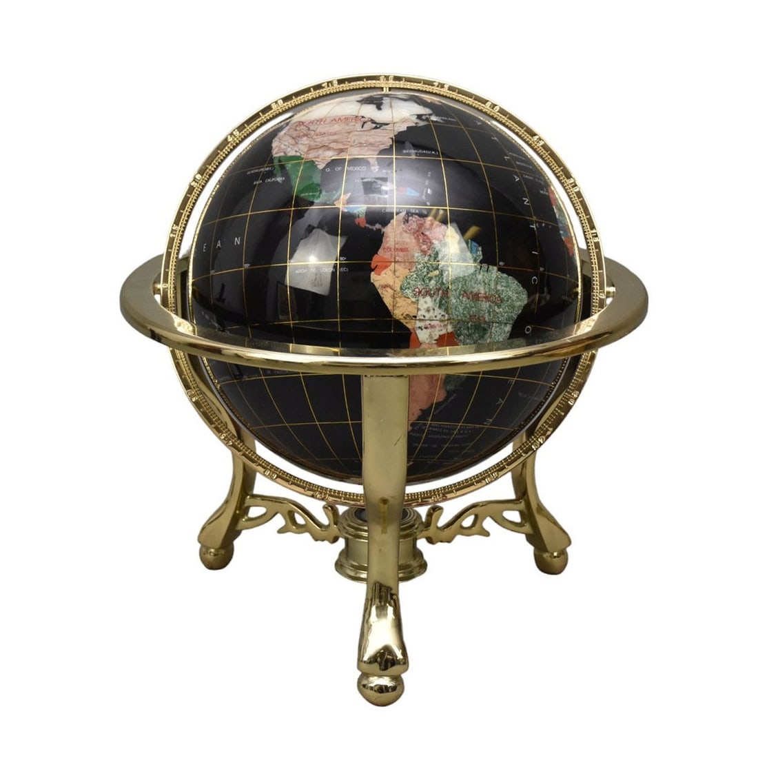 Stone Globe in Brass Frame (1 of 5)