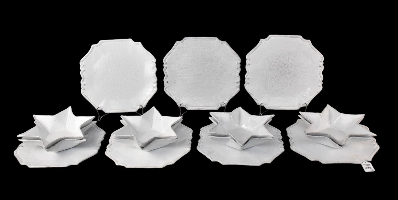 Astier de Villatte Paris Pottery, Regence Dinner Plates & Etoile Bowls - French, handmade, white (1 of 9)