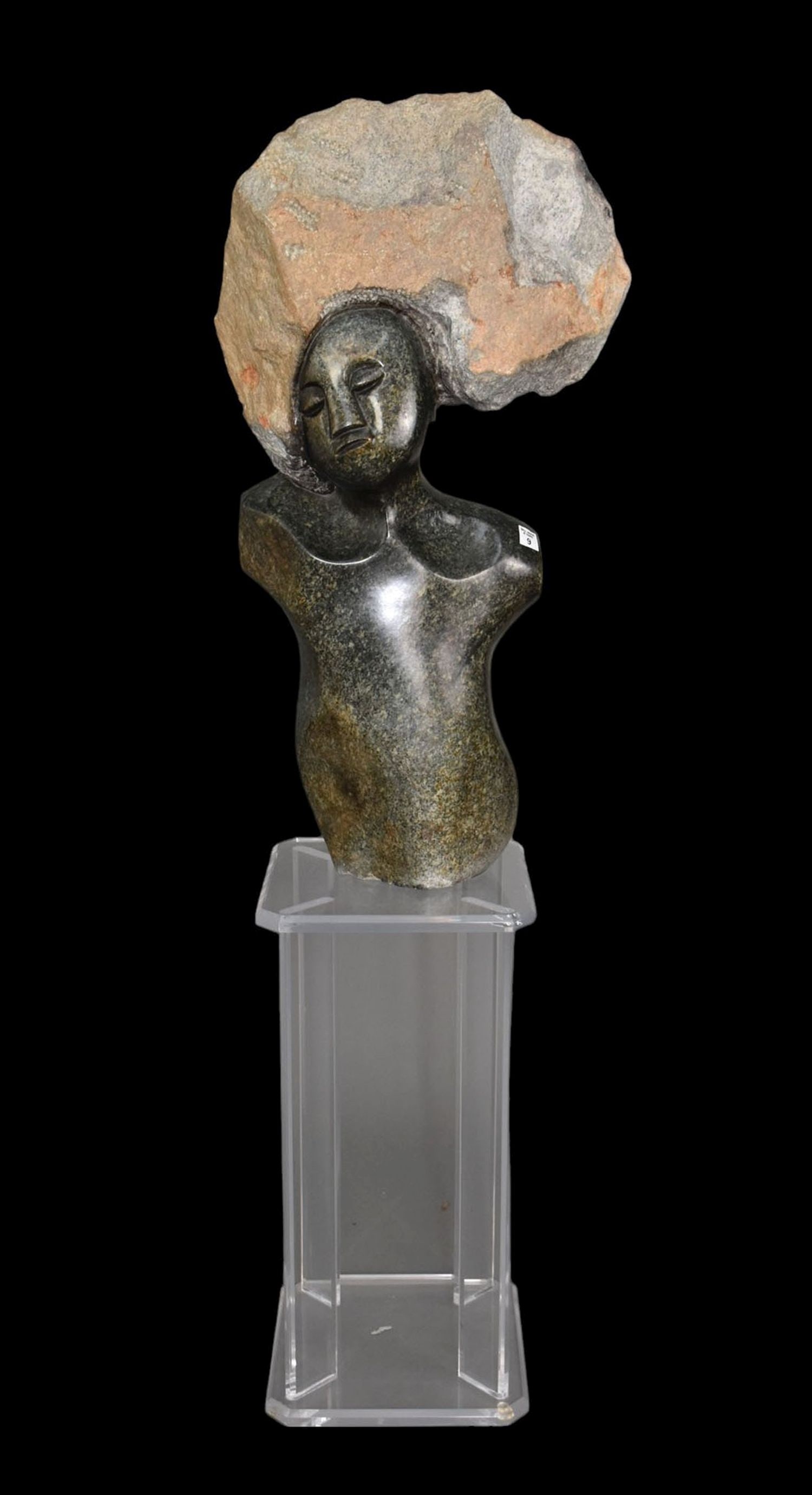 Zimbabwe rock sculpture by Gladman Zinyeka. Title: I'm Still Pretty. Exhibits include: Atlanta (1 of 7)