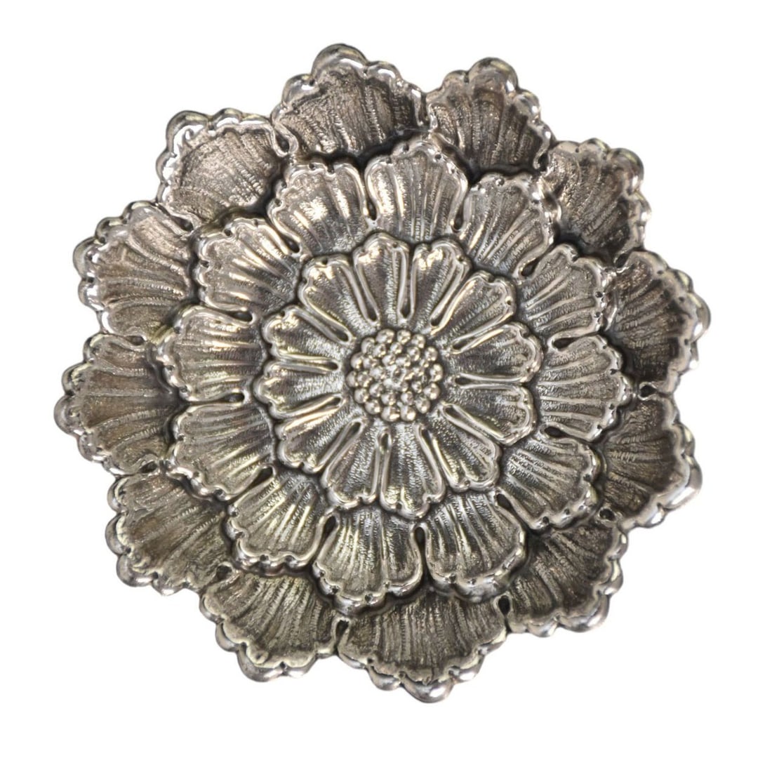 BUCCELLATI 925 Sterling Silver Flower Form Dish Italian. In the form of a (1 of 3)