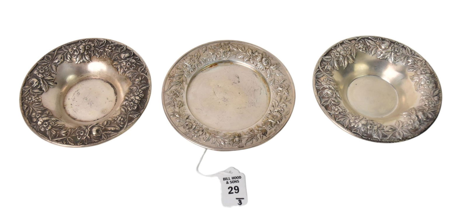 Group of Three S. Kirk & Son Sterling Repousse Dishes - Three S. Kirk & Son sterling silver dishes (1 of 4)