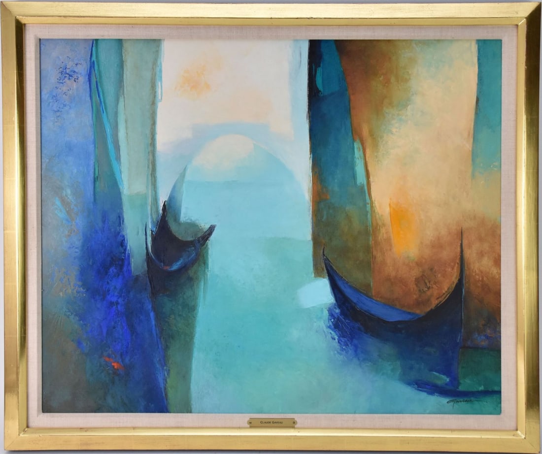 Claude Gaveau (French, b. 1940) oil on canvas, Lumiere Venitienne, 24 x 29 (1 of 7)