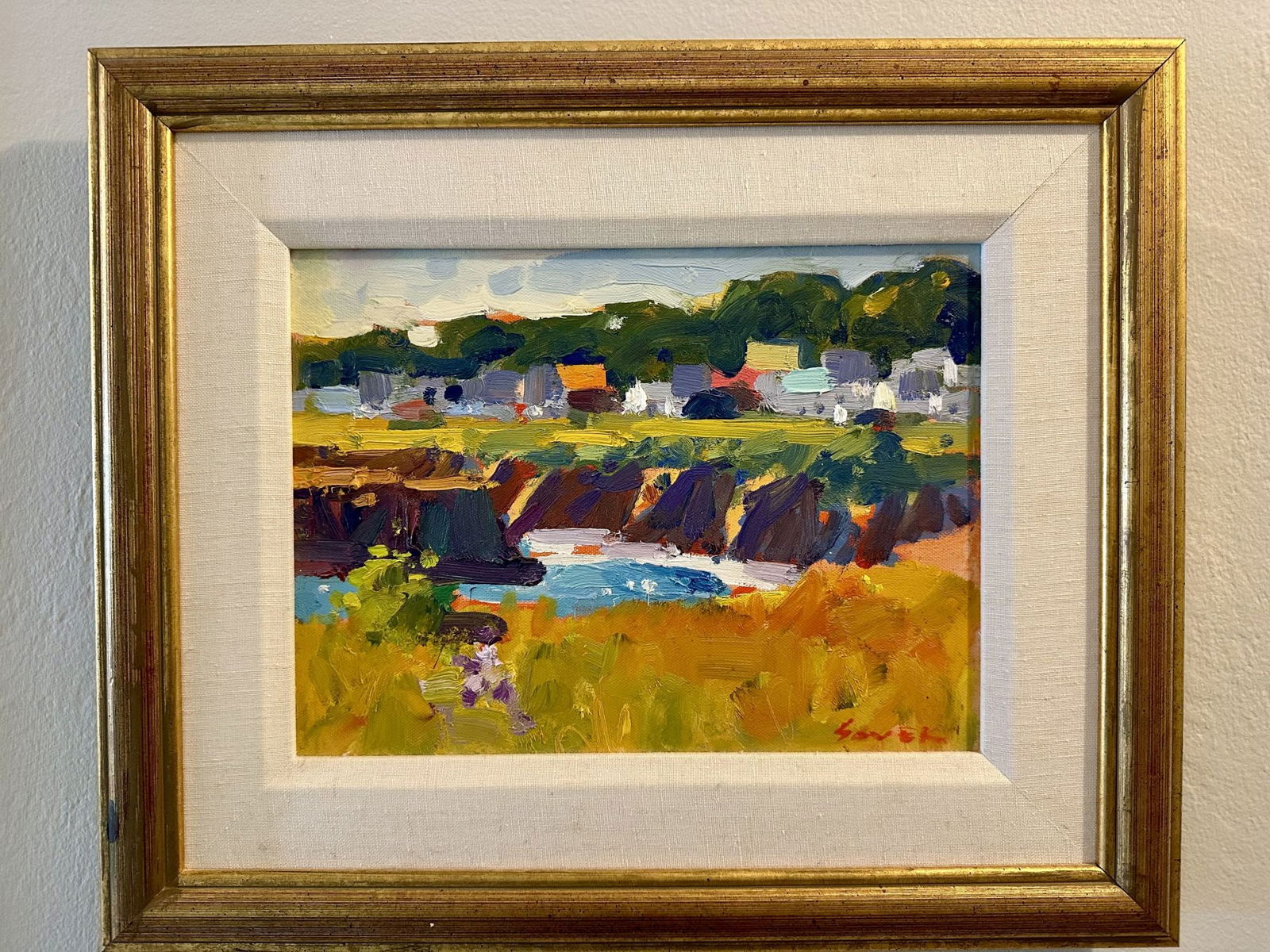 Charles Sovek (Am. 1937-2007) oil on canvas, Mendocino  9 x 12 inches. Provenance purchased from (1 of 7)