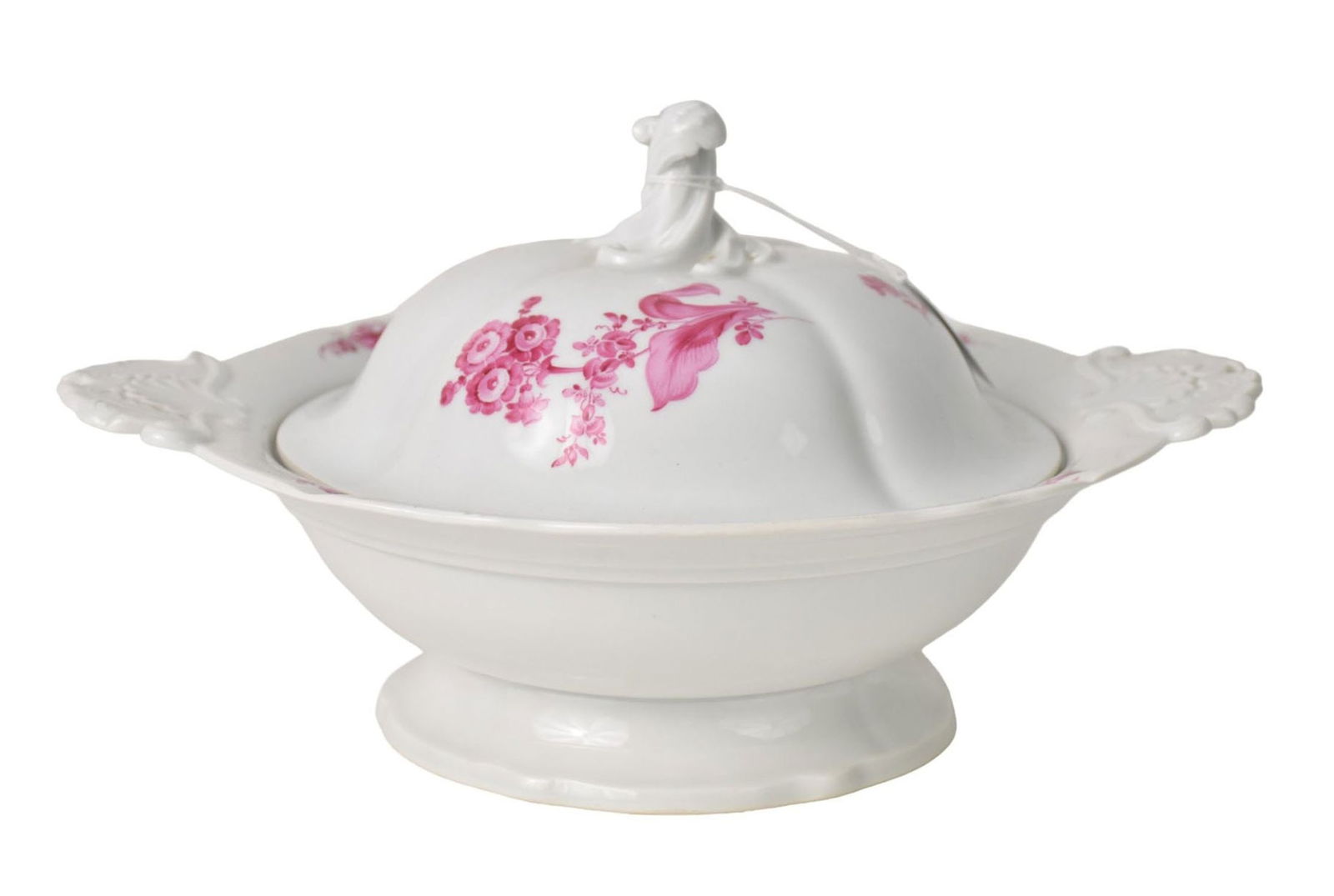 Meissen Covered Serving Dish with Pink Floral Sprays Around, 9"h x 14"w (1 of 7)